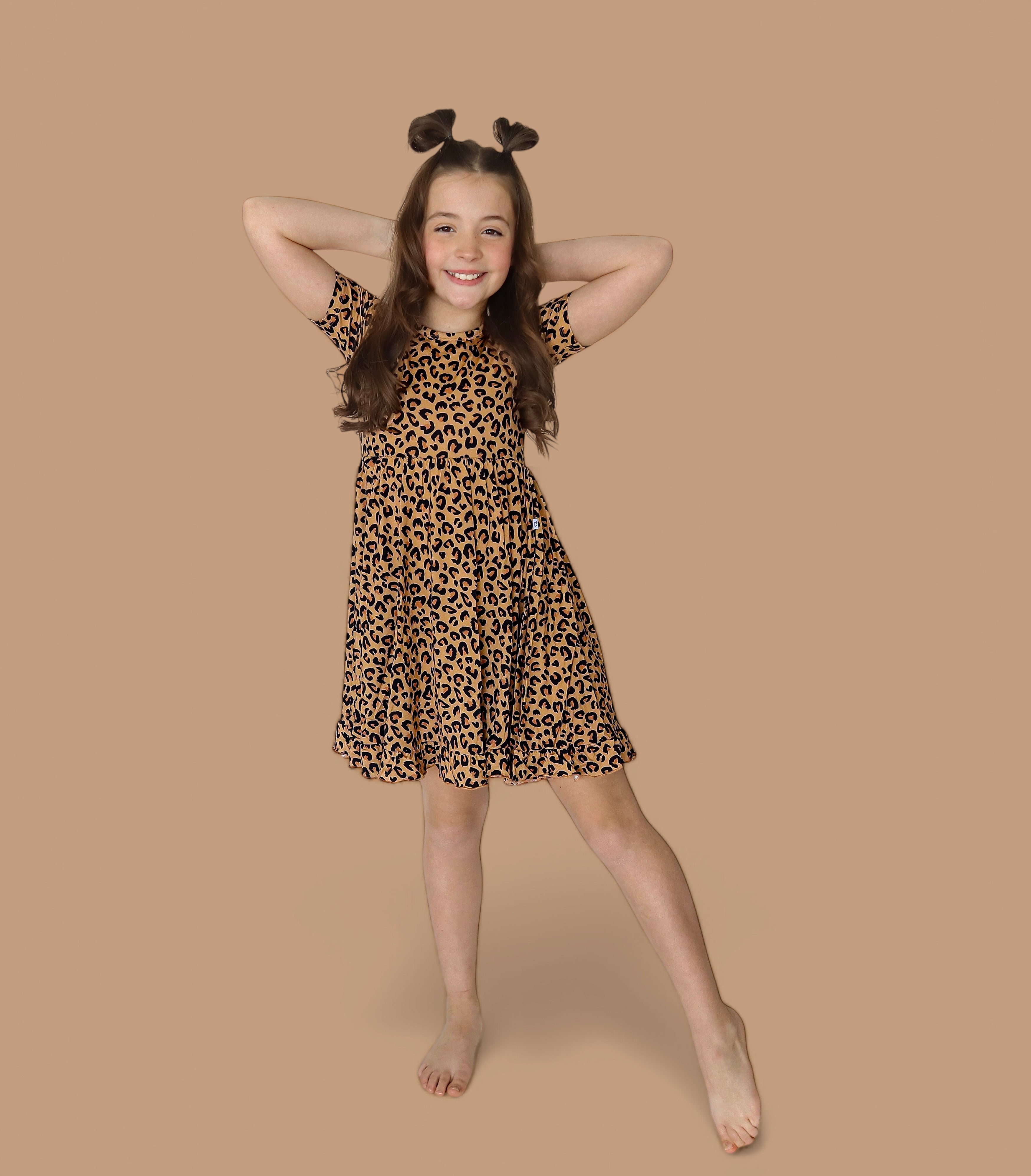 LEOPARD DREAM RUFFLE DRESS