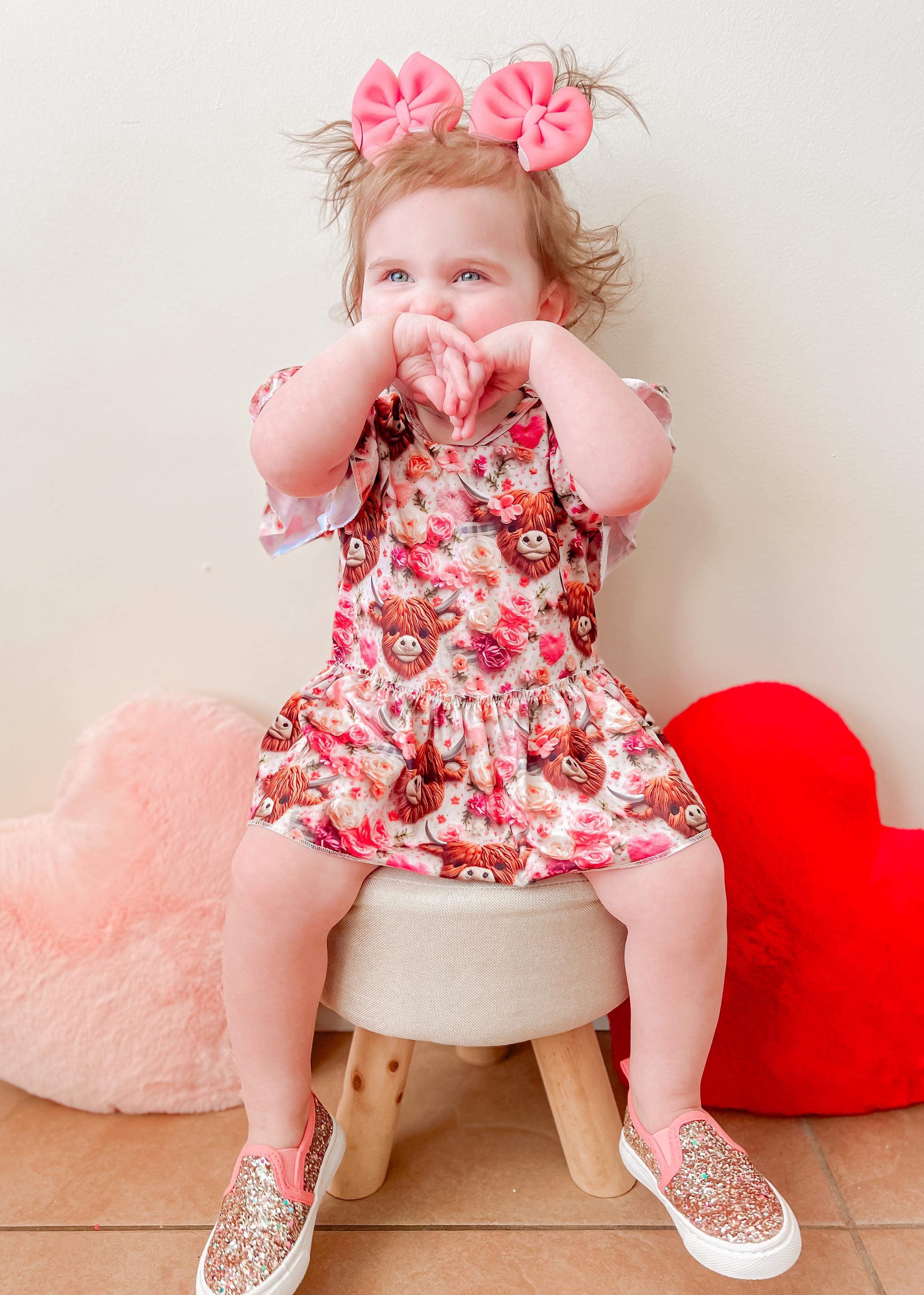 Pink highland skirted romper
