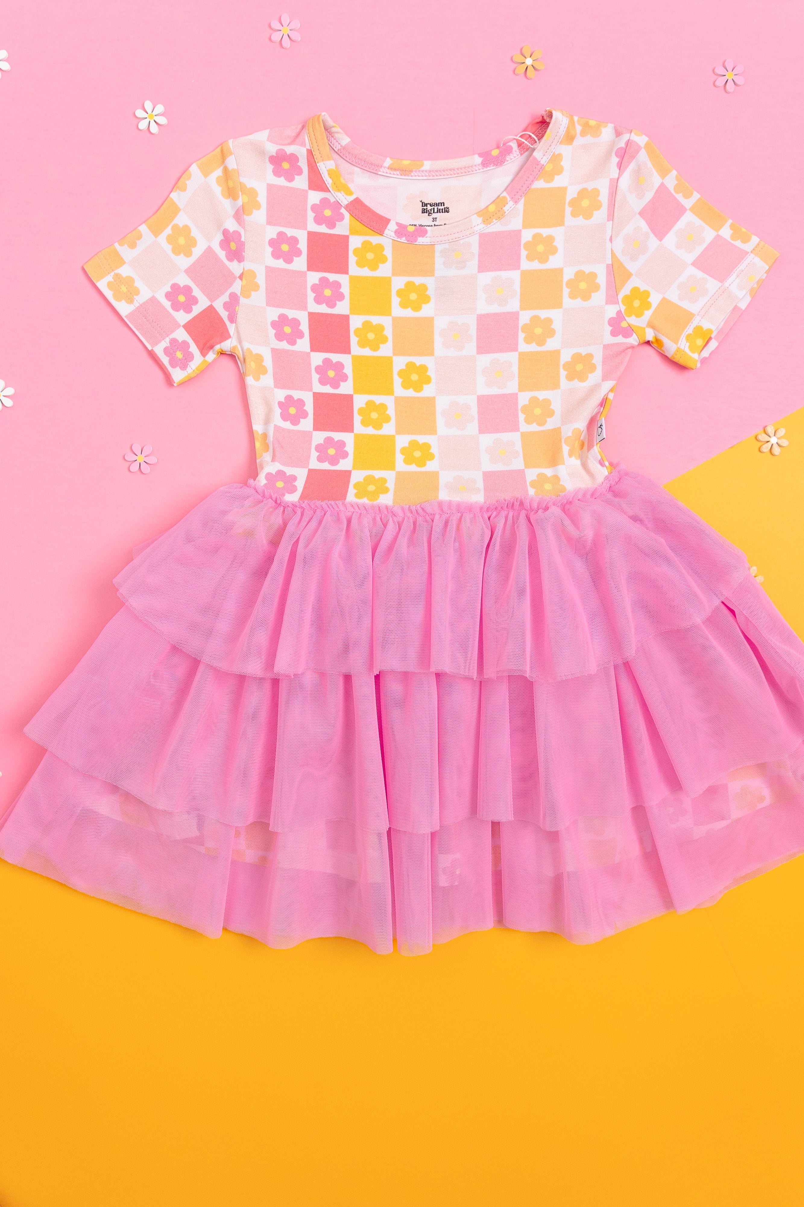 SUMMER SUNSET CHECKERS DREAM TUTU DRESS