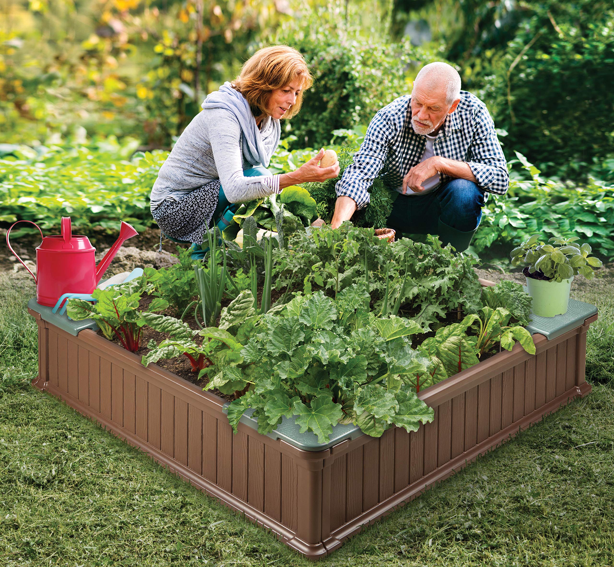 2 in 1 Sandbox & Garden Planter - Easy Assembly Outdoor Sensory Play and Planting Box