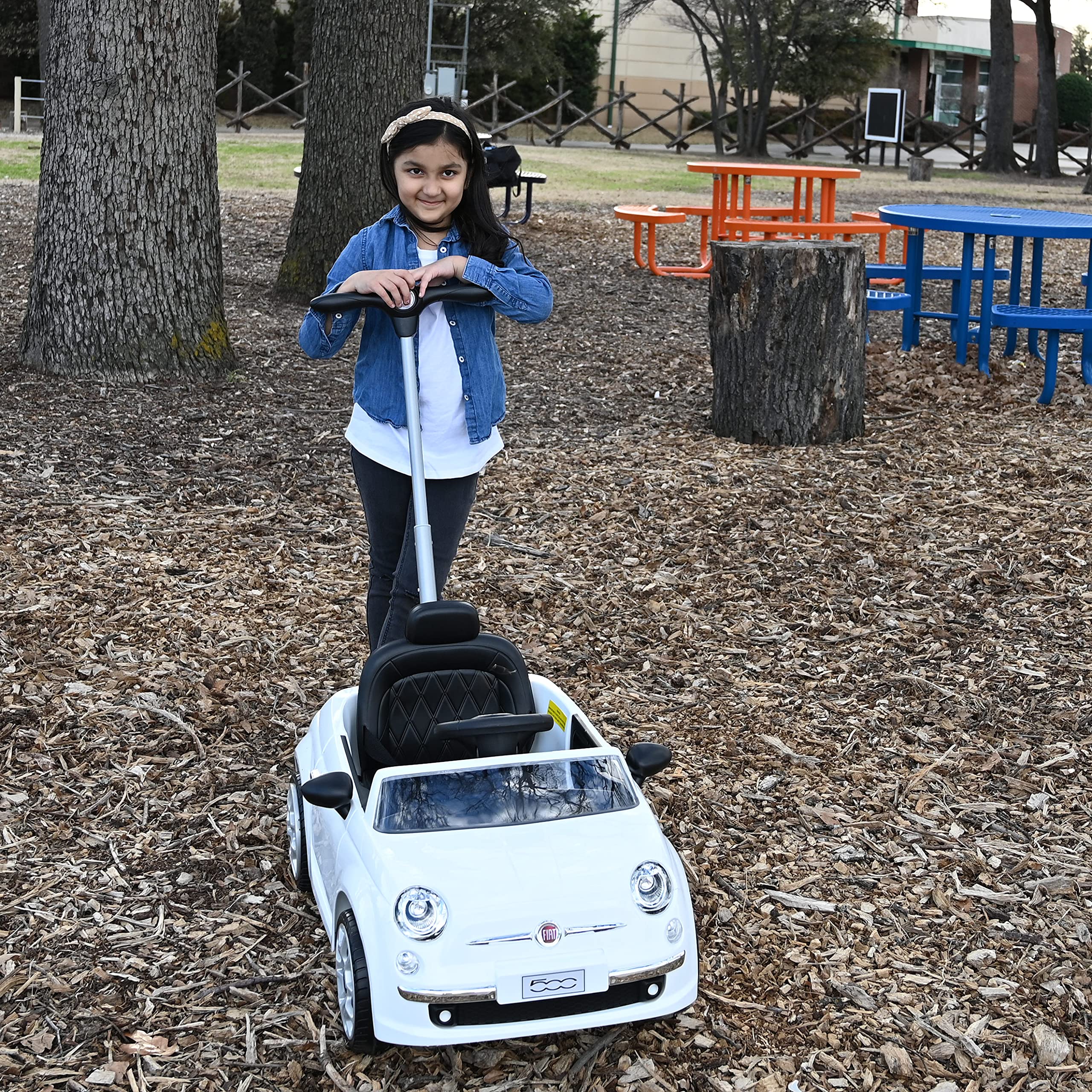 Fiat 500 Push Car, with Stroller, Adjustable Footrest and Handle
