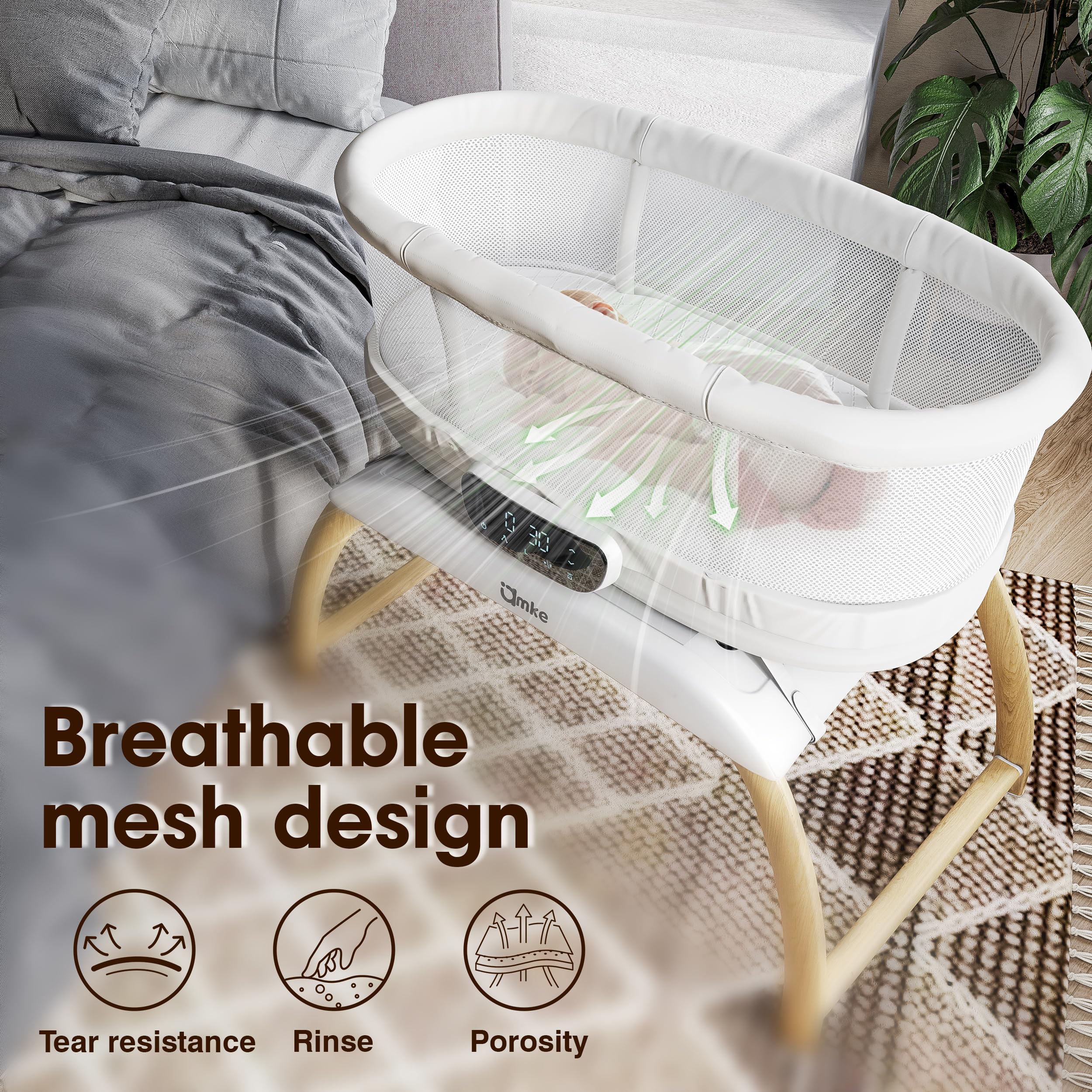 4-in-1 Electric Baby Bassinet with Rocking Motion