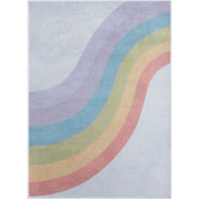 Kids Rainbow Rug, 3'3" x 5', Multi Color