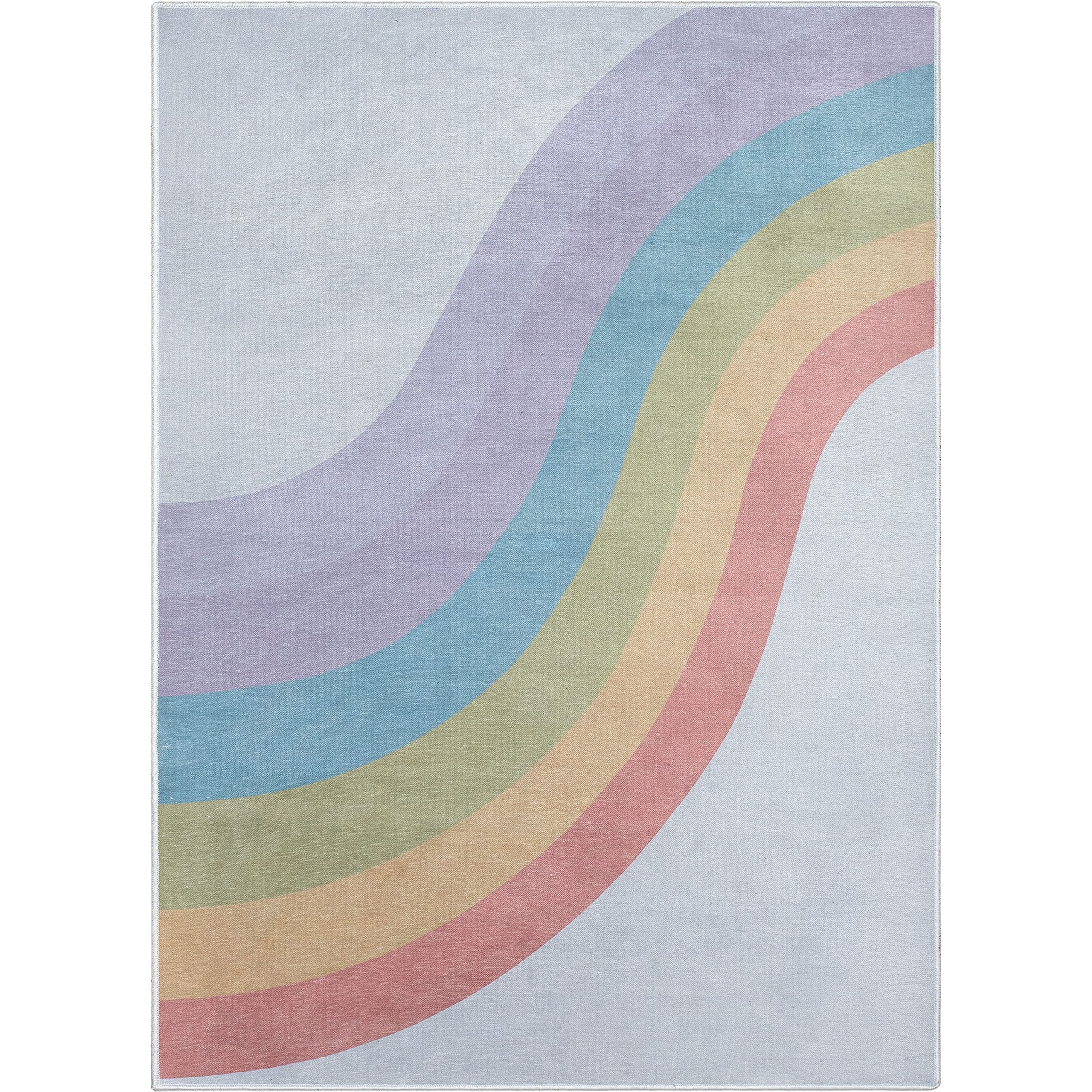 Kids Rainbow Rug, 3'3" x 5', Multi Color