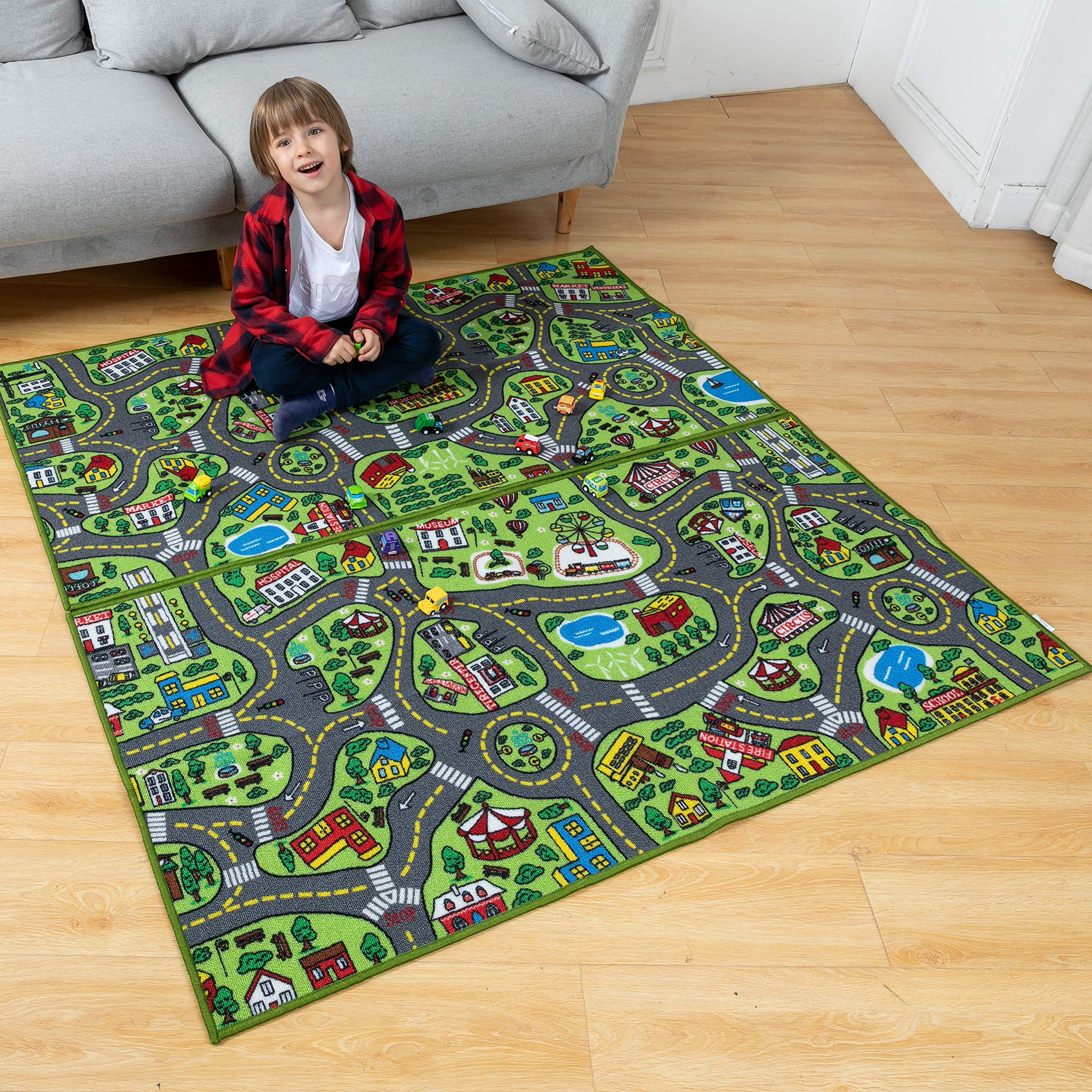 Play Mat 80 x 150 cm for Children from 3 Years Old Large Circuit Mat for Games Room