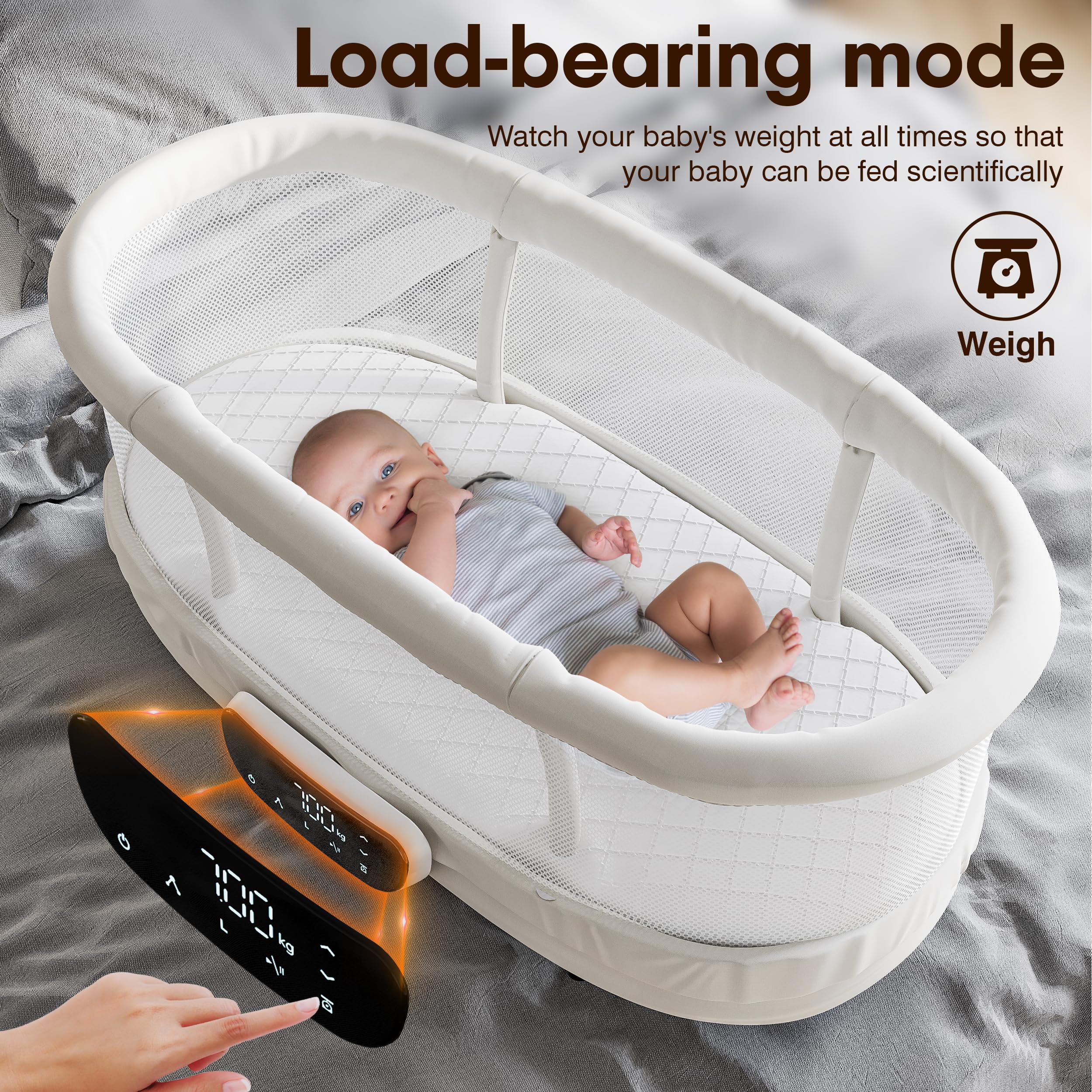 4-in-1 Electric Baby Bassinet with Rocking Motion