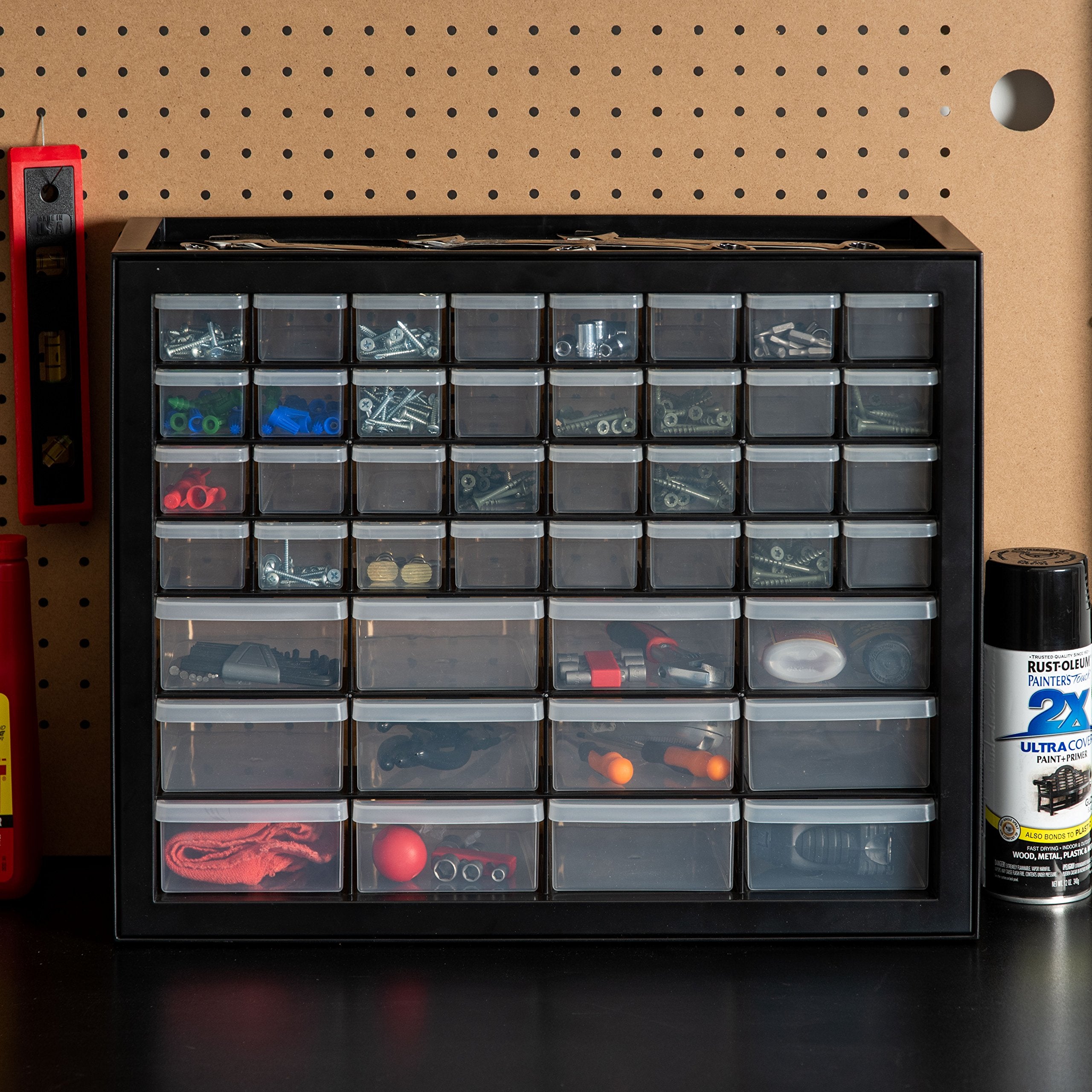 44-Drawer Small Parts Storage Cabinet - Stackable Hardware Organizer