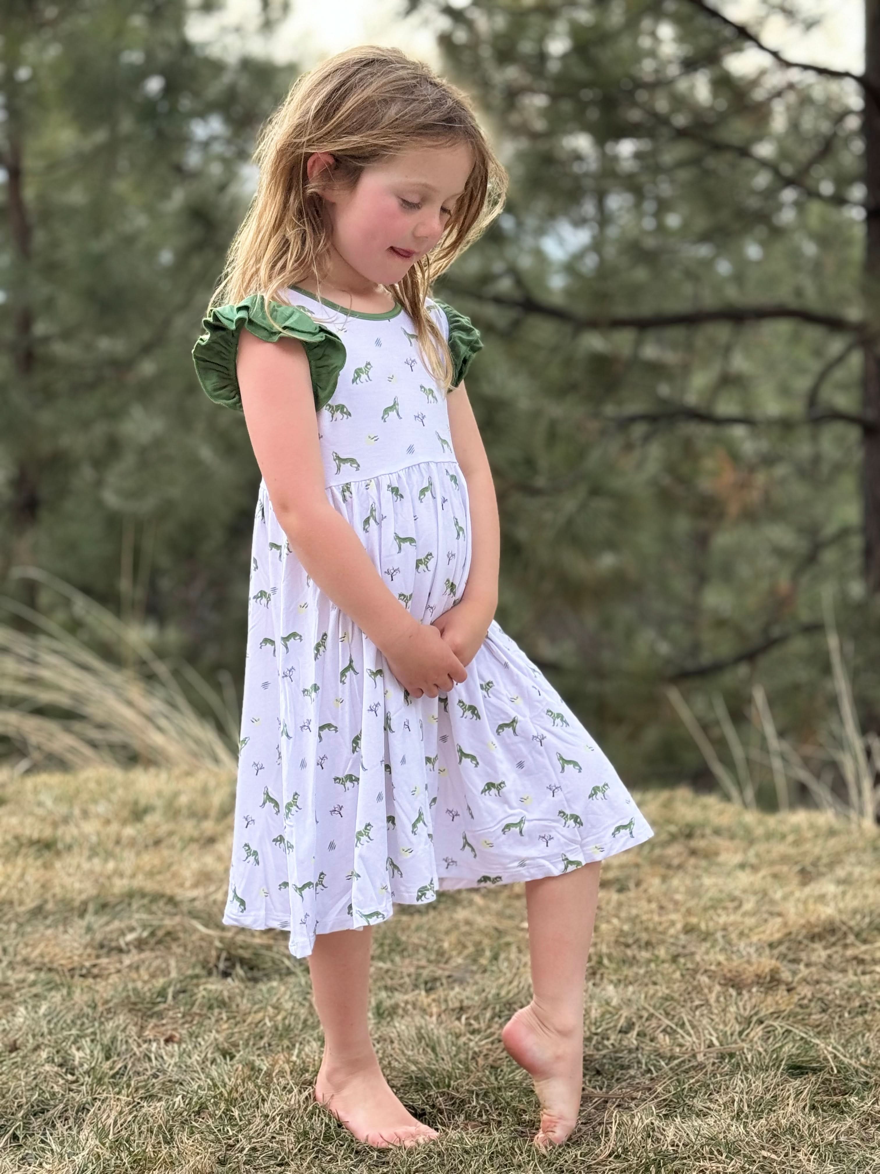 Wolf | Toddler Flutter Dress