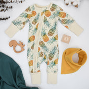 Organic Cotton Baby Pajamas 2-Way Zip Front Zipper Sleeper, Aloha