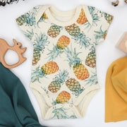 Organic Cotton Short Sleeve Baby Bodysuit, Aloha