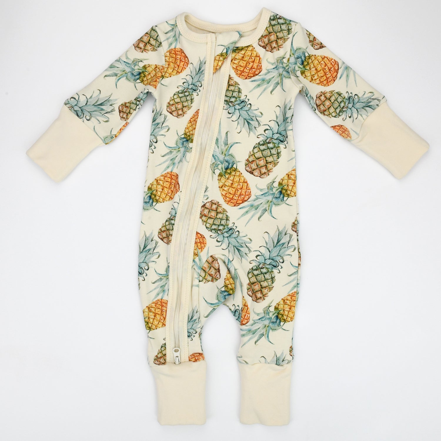 Organic Cotton Baby Pajamas 2-Way Zip Front Zipper Sleeper, Aloha