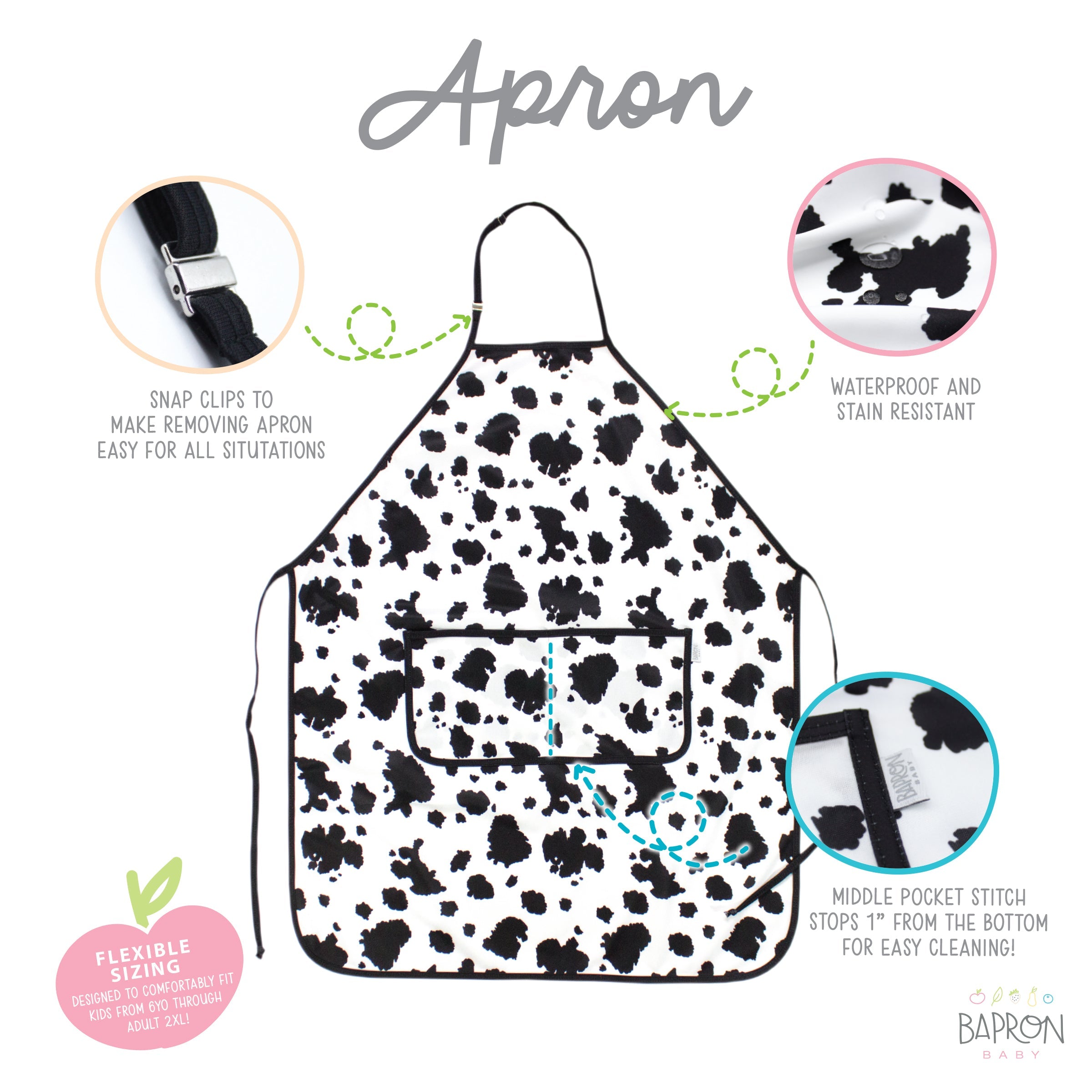 Cowhide Apron - fits sizes youth small through adult 2XL SALE
