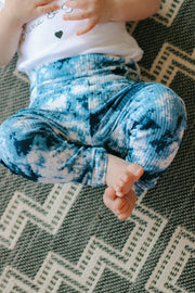 Denim Tie Dye Ribbed Leggings