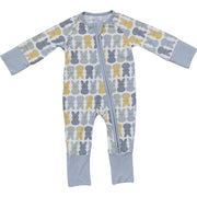 Dusty Blue Peep Bamboo Zipper