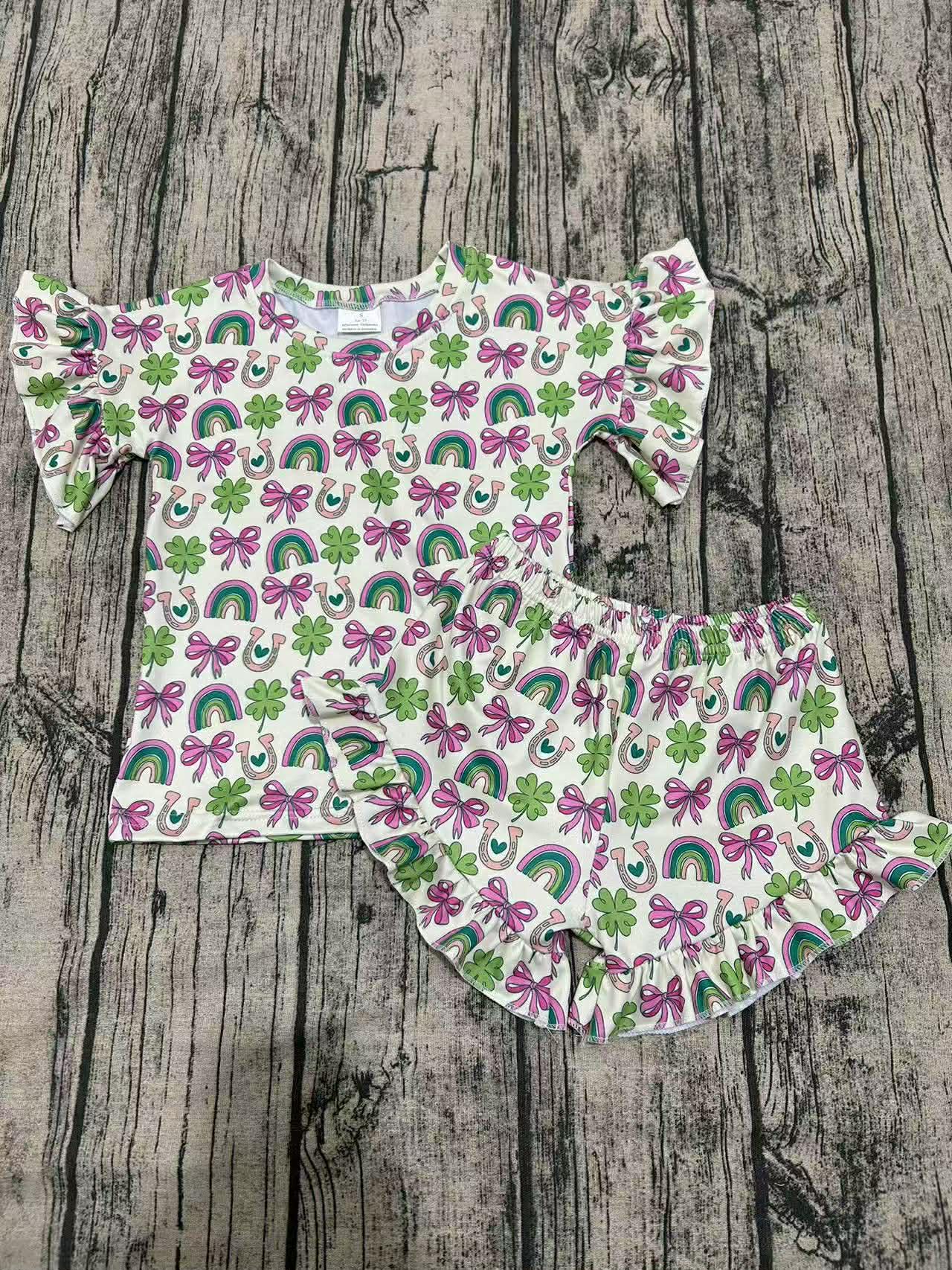 St Patty bows Ruffle set