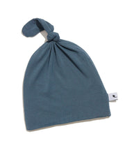 Navy top knot hat