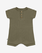 Olive Ribbed Romper