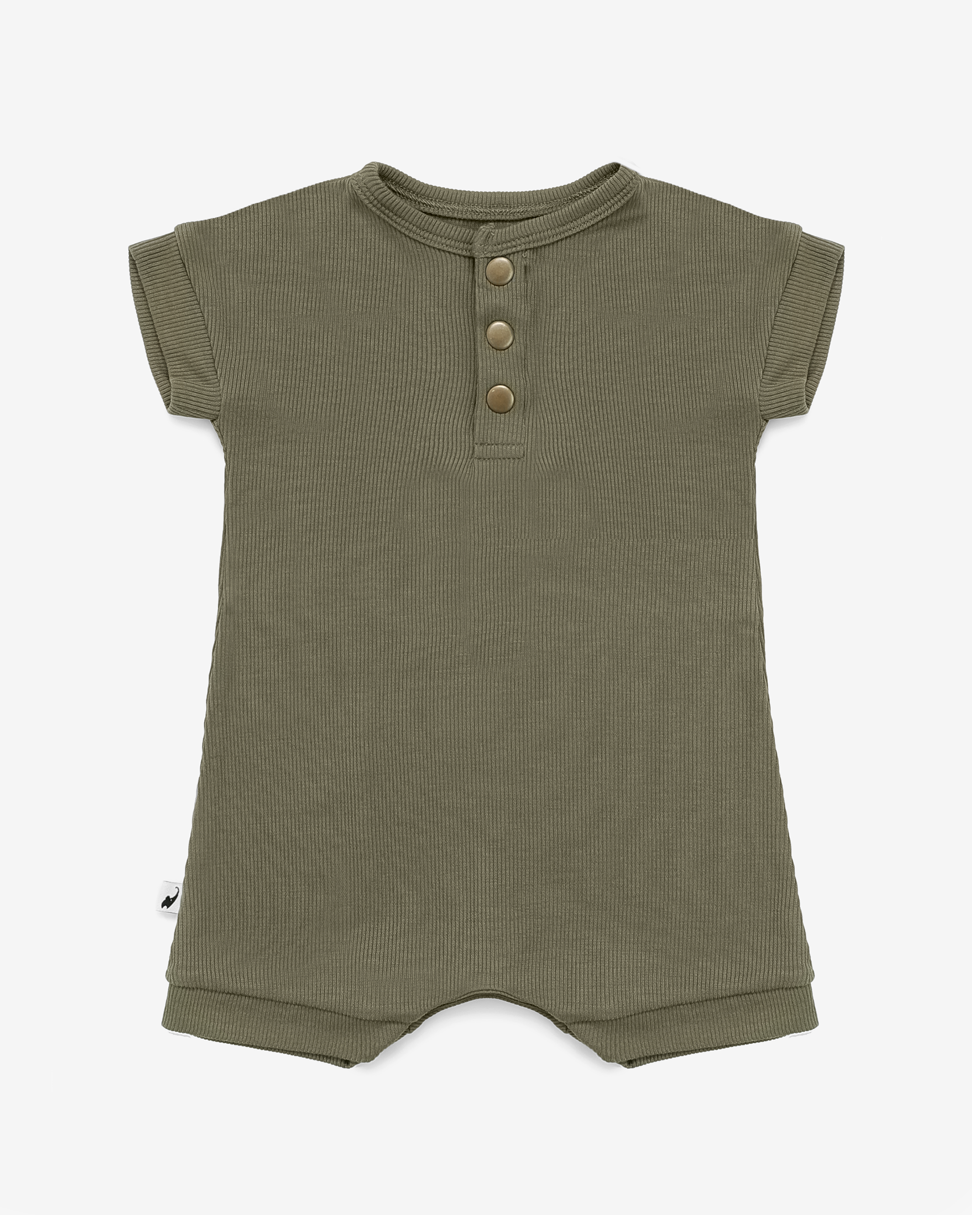 Olive Ribbed Romper
