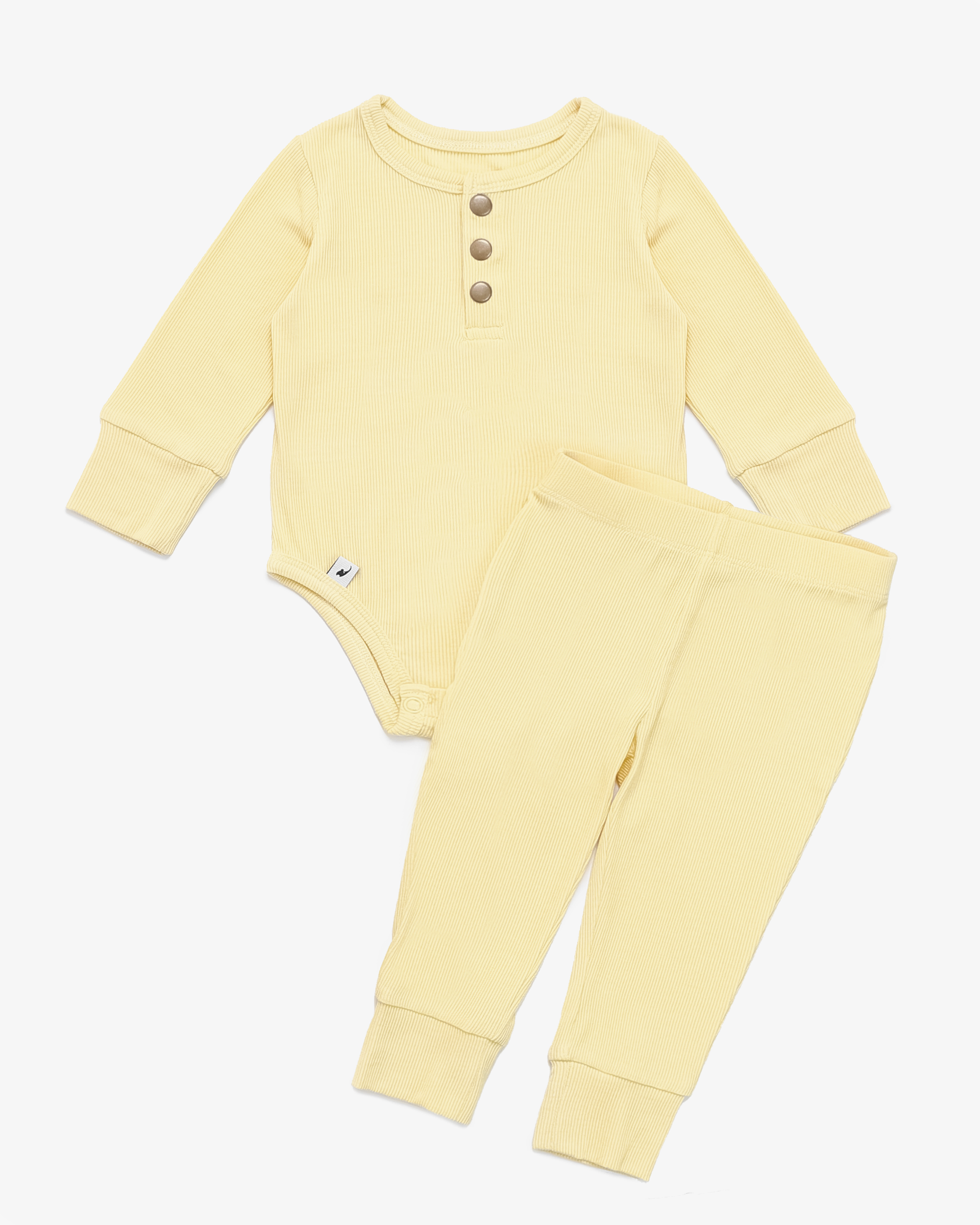 Lemon Ribbed Two-Piece Set
