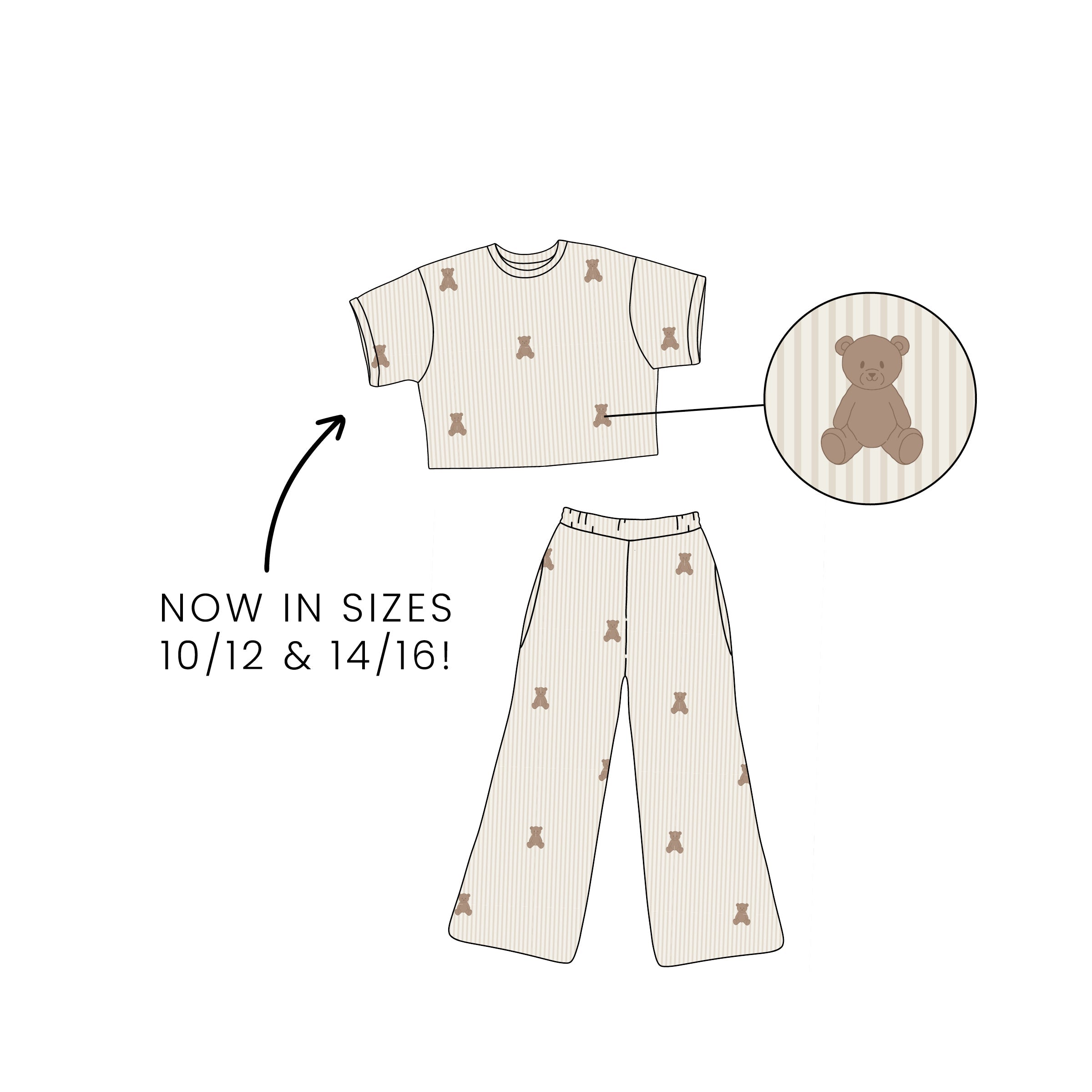 Child Boxy Tee Lounge Set | Teddy