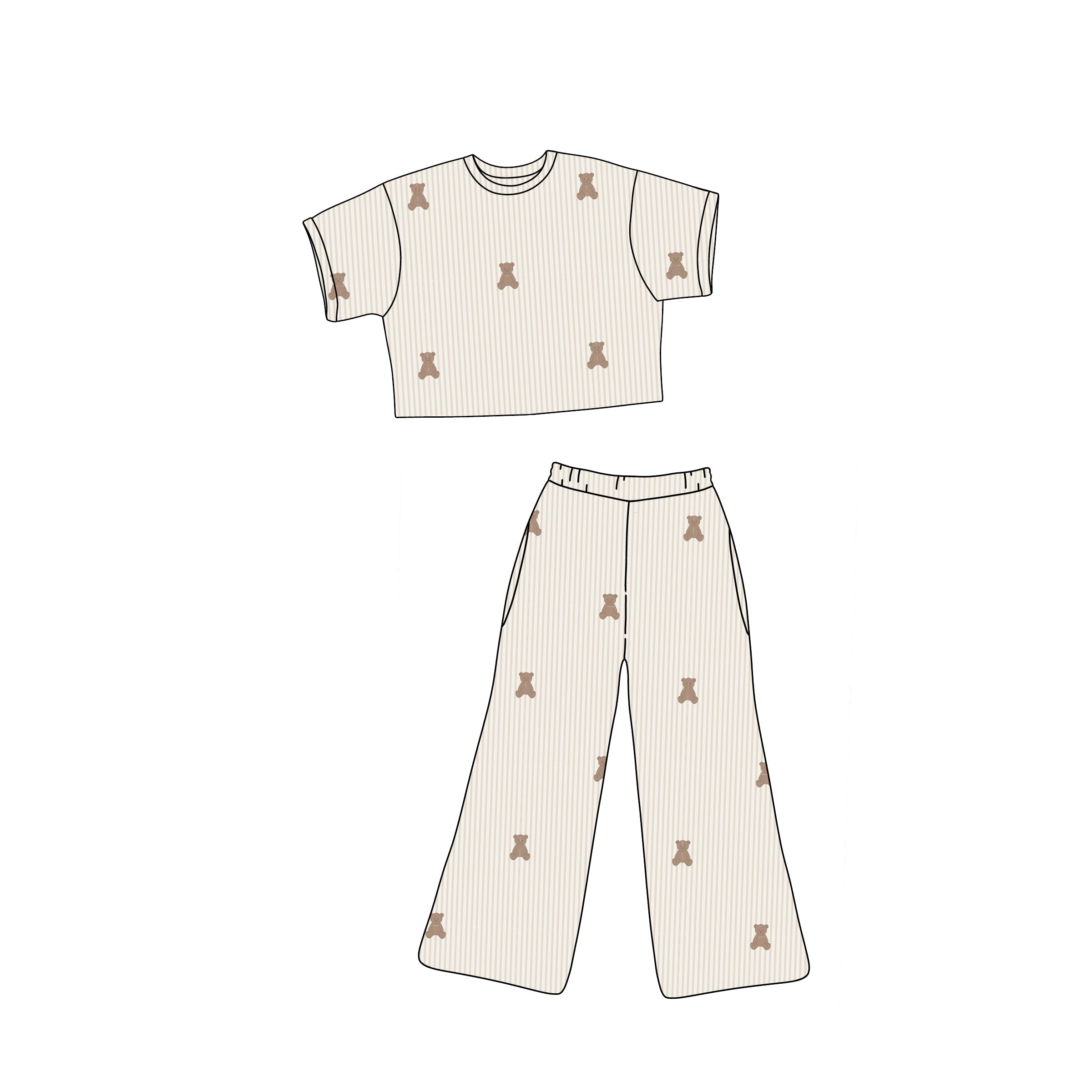 Child Boxy Tee Lounge Set | Teddy