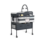 Folding Baby Changing Table with Adjustable Height and Storage Drawers