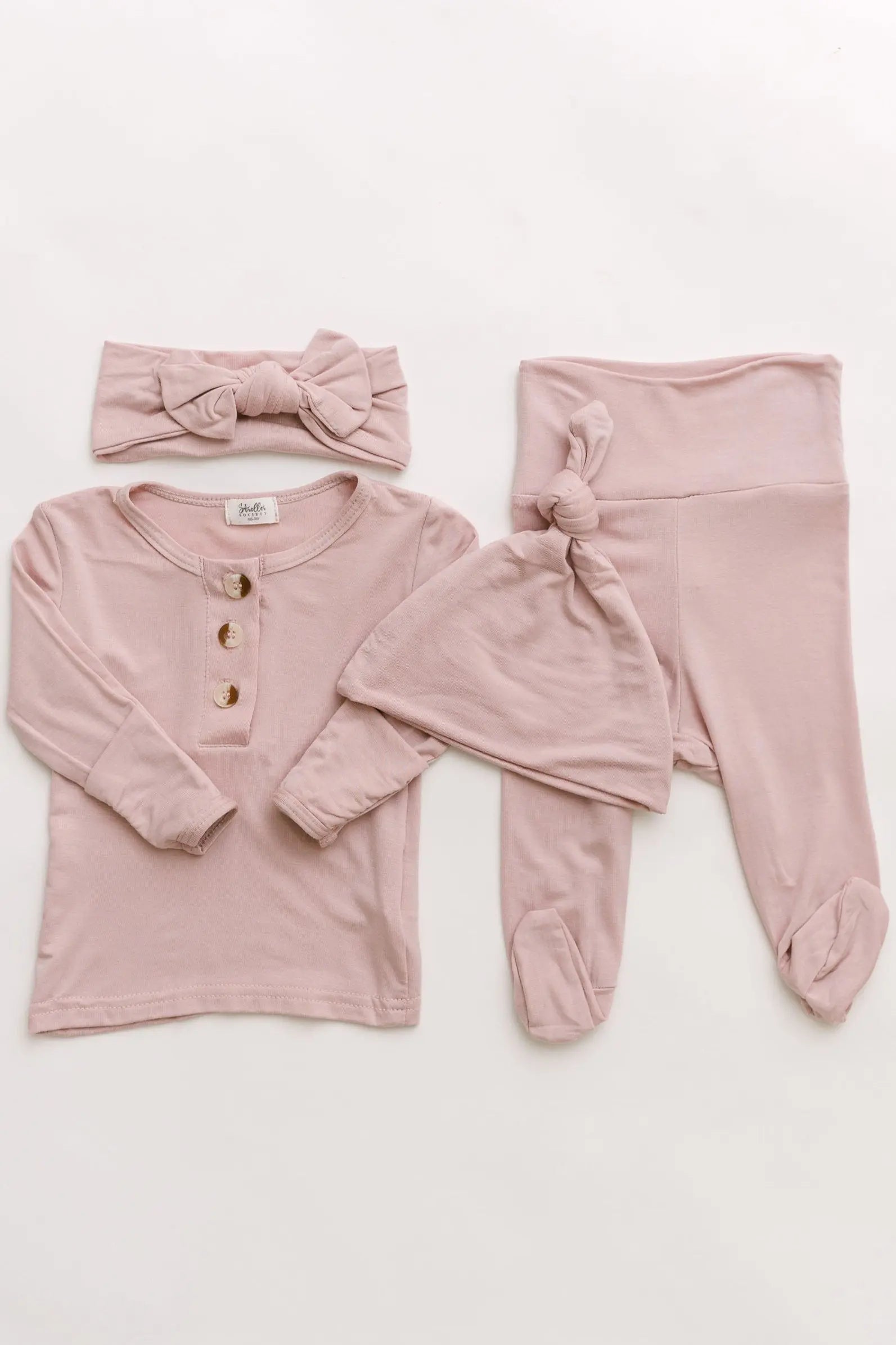 Top and Bottom Baby Outfit for Girls (Newborn - 12 months) - Dusty Rose