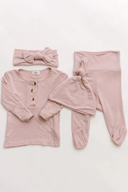 Top and Bottom Baby Outfit for Girls (Newborn - 12 months) - Dusty Rose