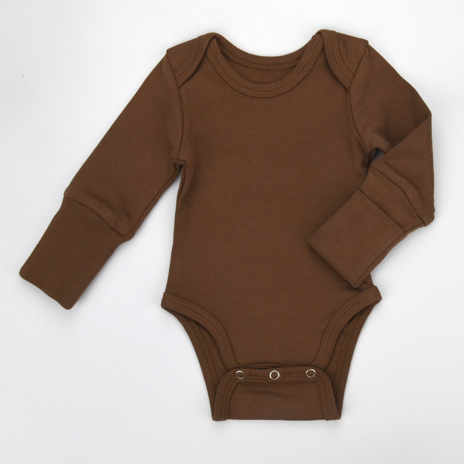 Organic Cotton Long Sleeve Baby Bodysuit, Bark