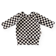 Black Retro Checkered Lounge Top