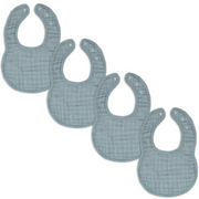 Muslin Bibs in Pacific Blue