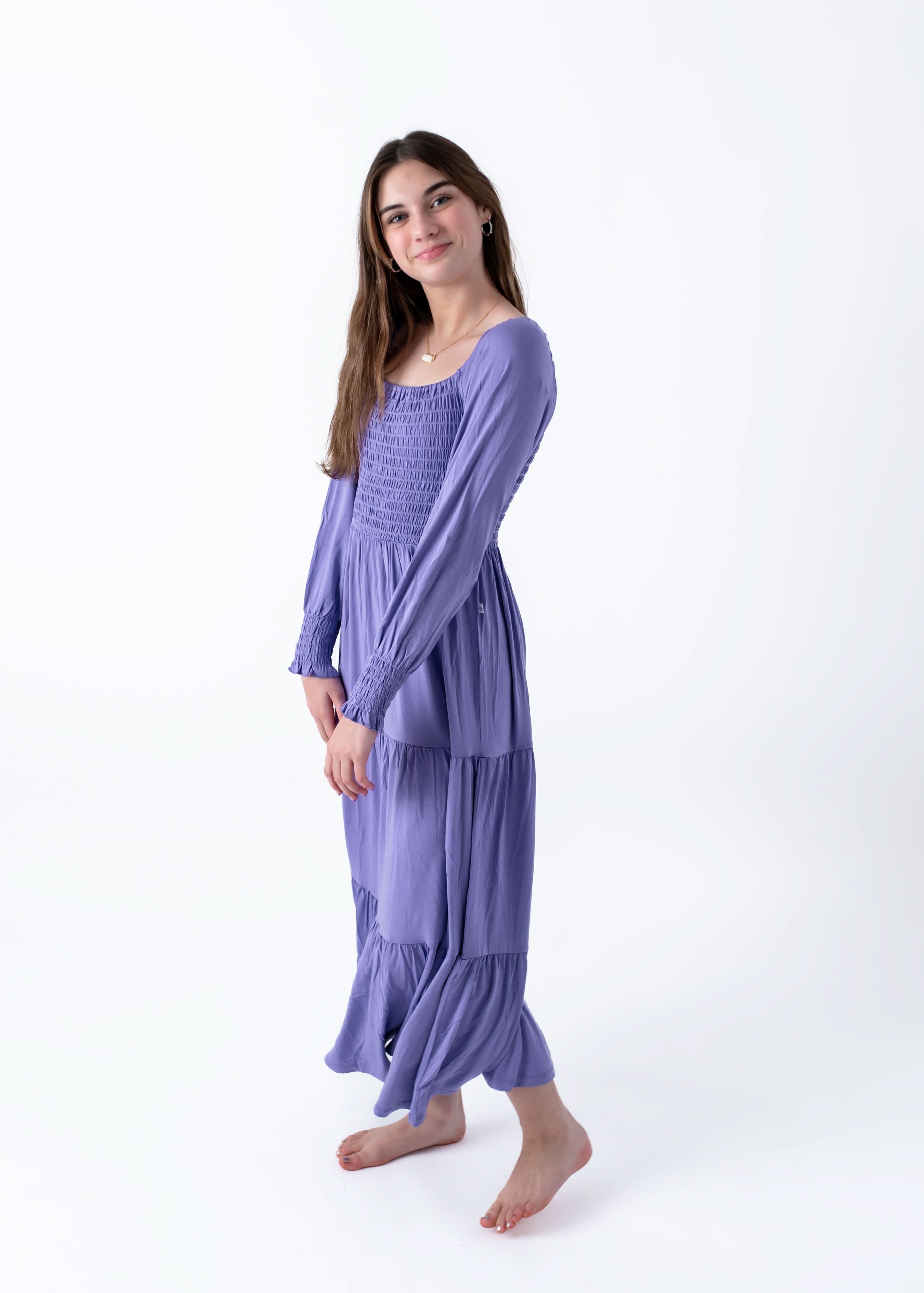 Aster | Adult Long Sleeve Smocked Dress