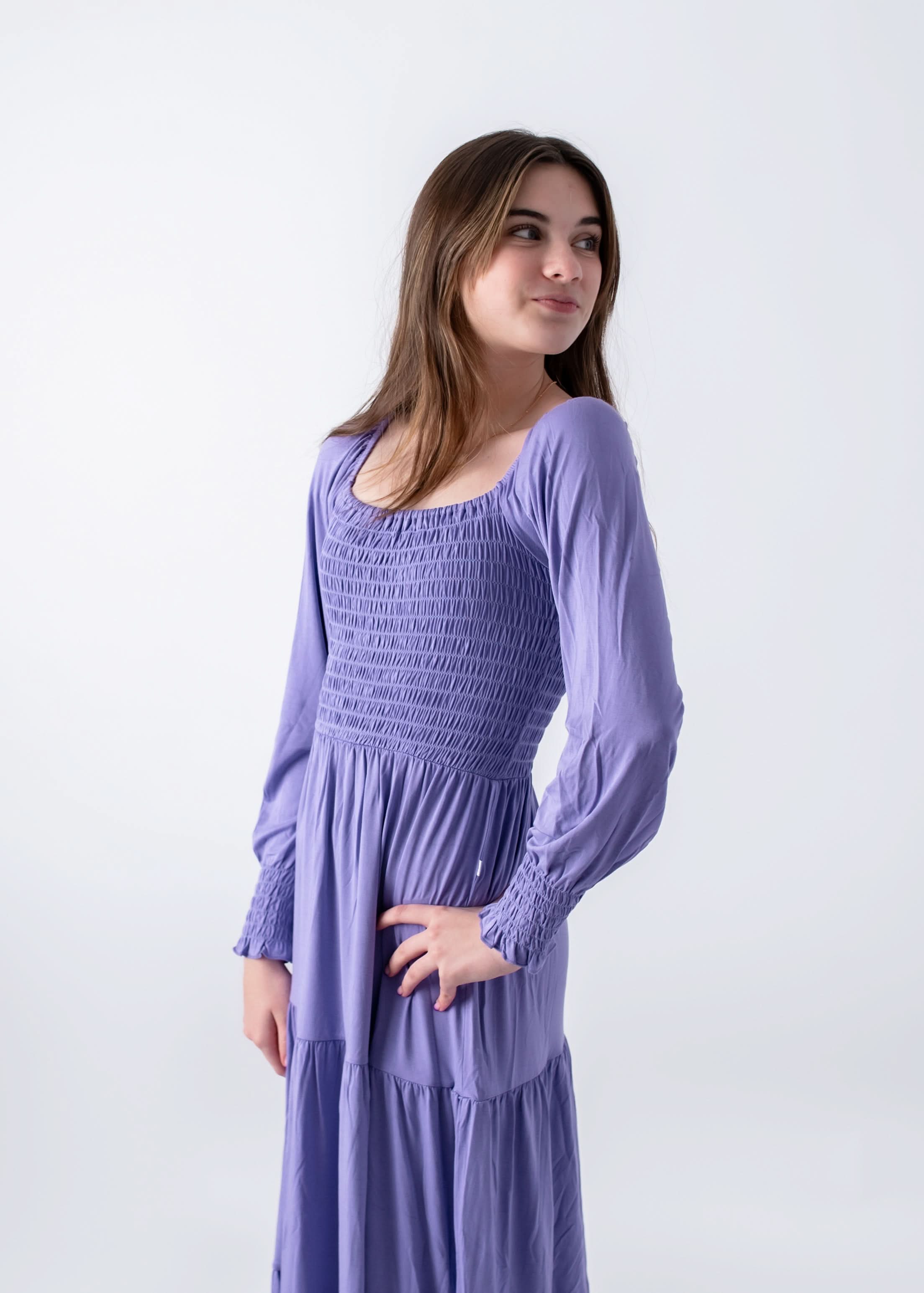 Aster | Adult Long Sleeve Smocked Dress