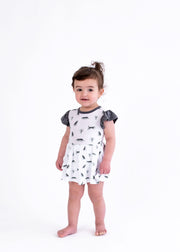 Snow Leopard | Flutter Bodysuit Dress