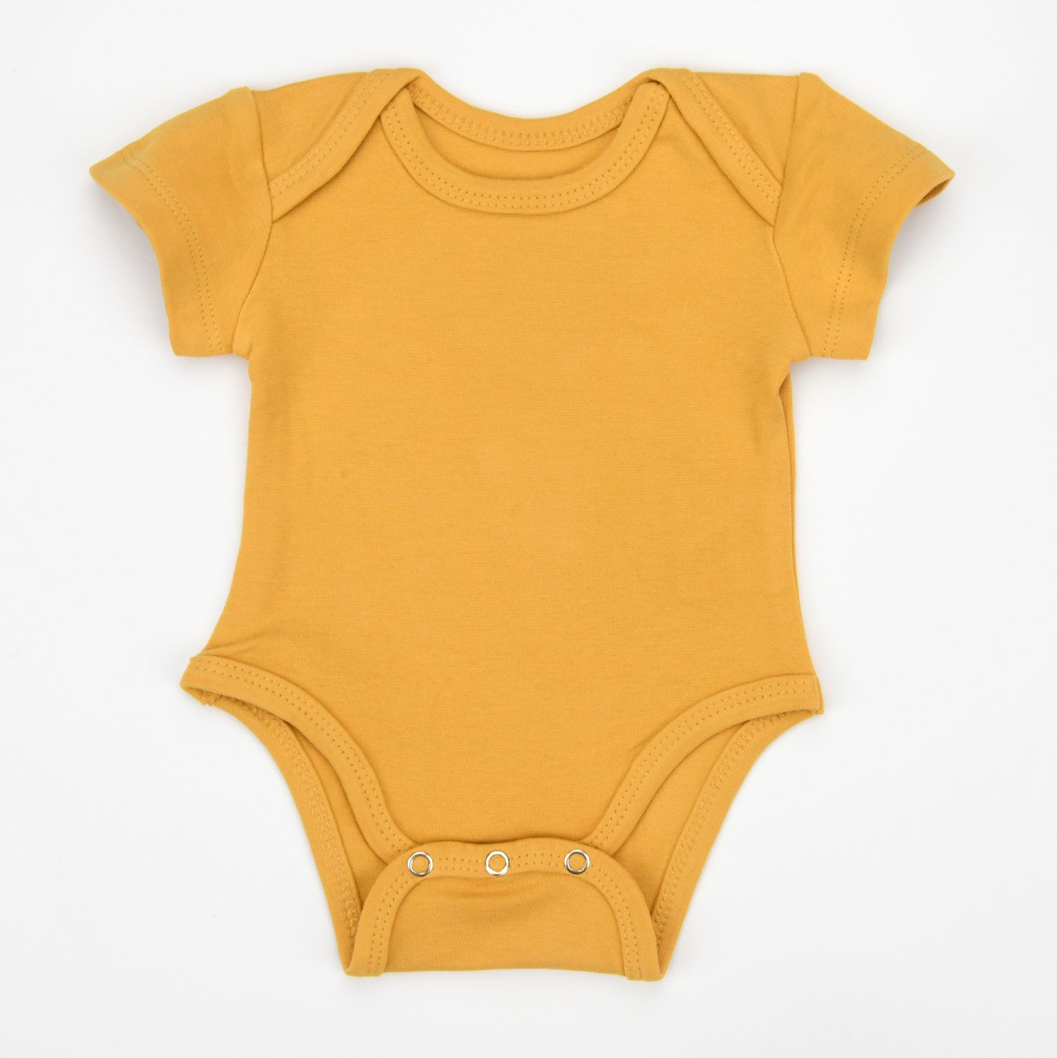 Organic Cotton Short Sleeve Baby Bodysuit, Butterscotch