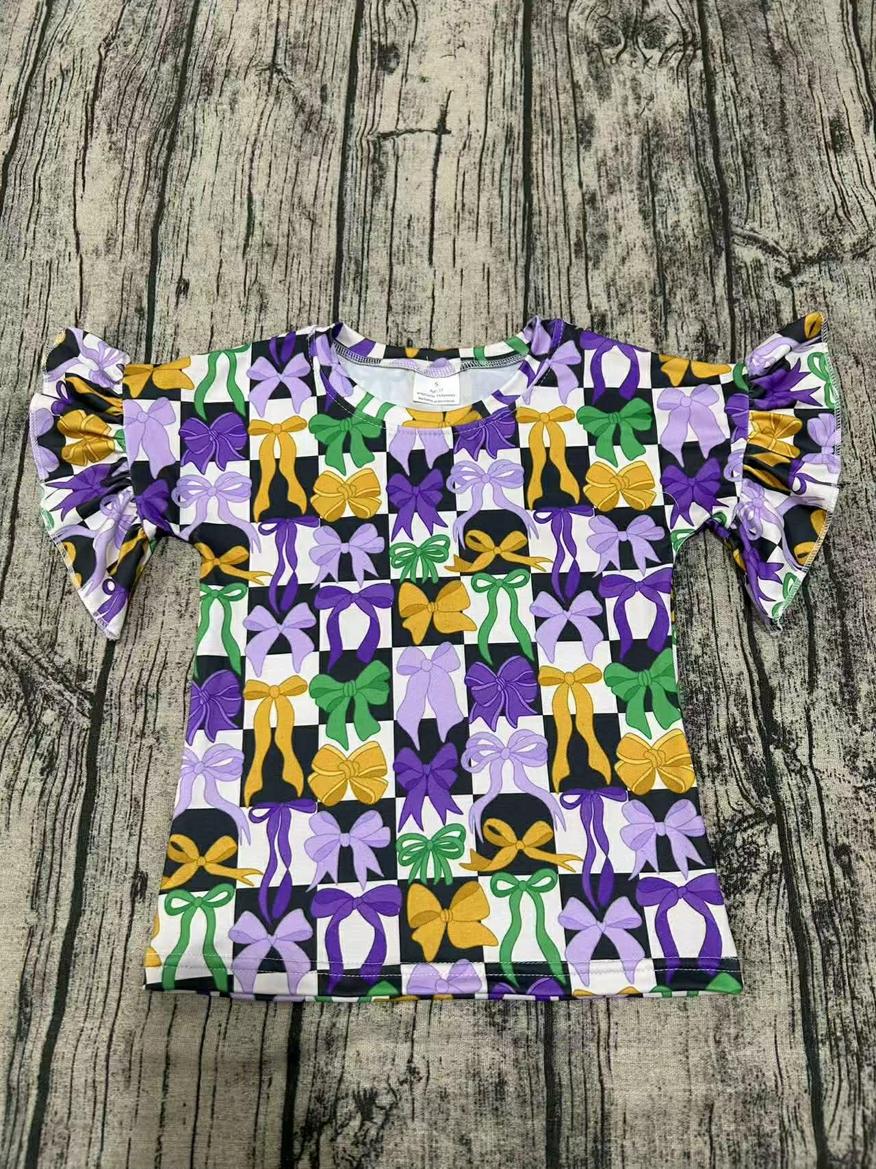 Mardi bows ruffle tee