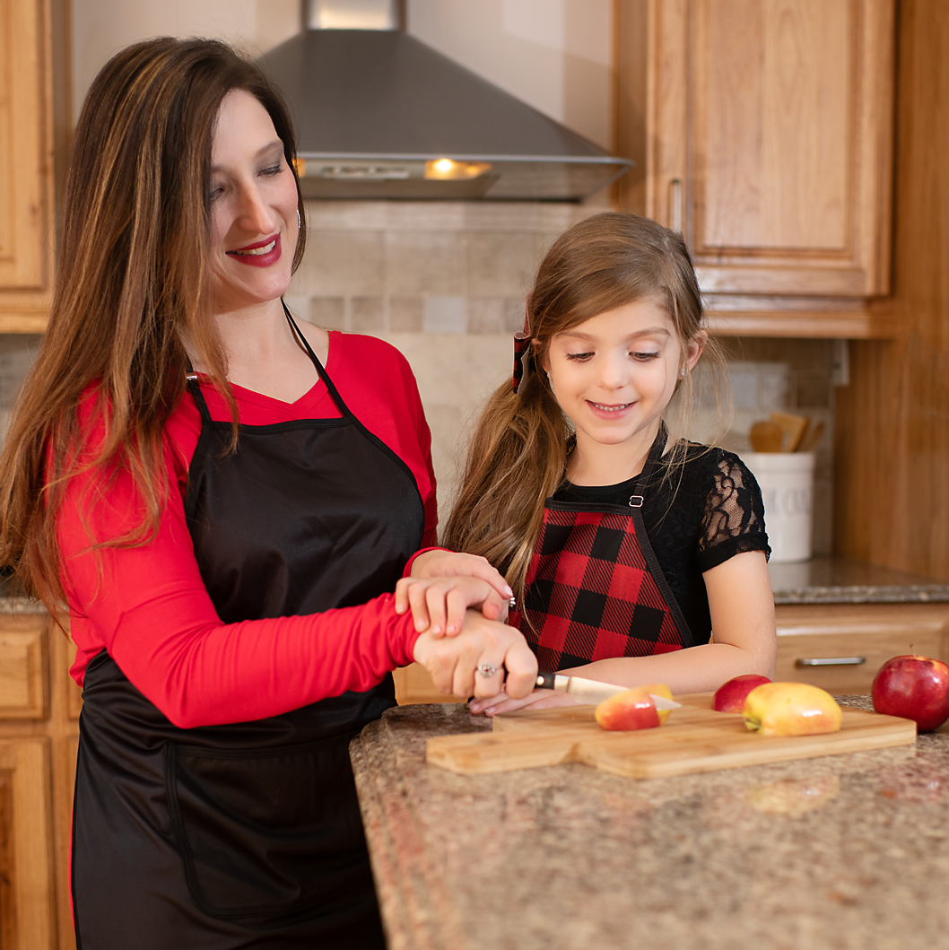Red Buffalo Plaid Apron - fits sizes youth small through adult 2XL SALE