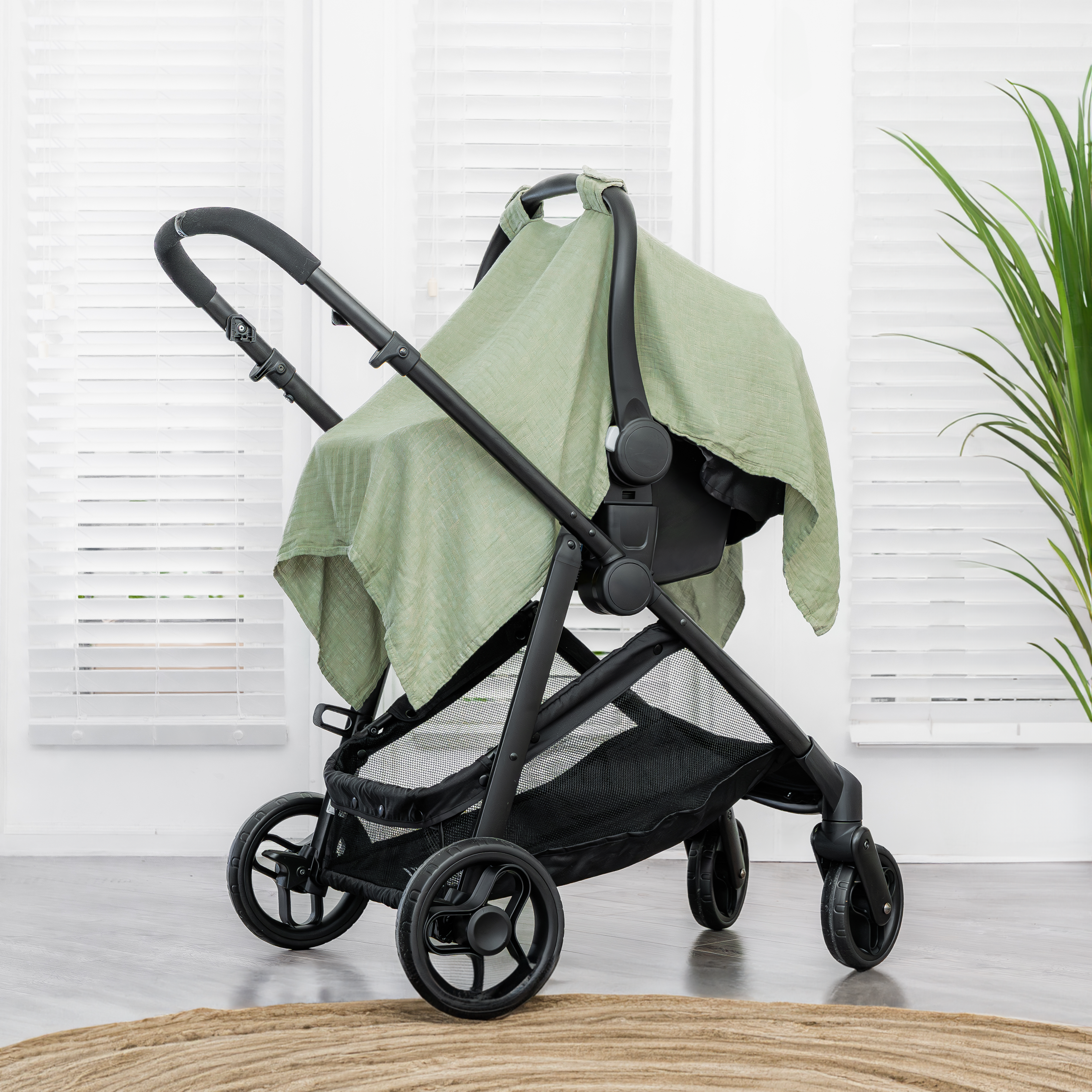 Baby Car Seat Cover in Sage