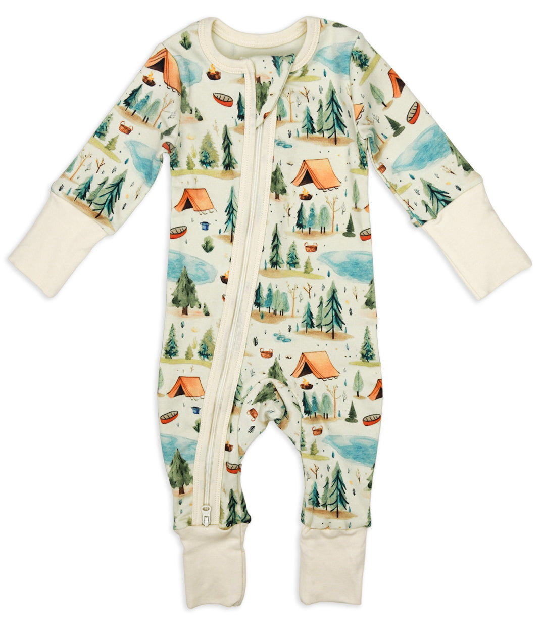 Organic Cotton Baby Pajamas 2-Way Zip Front Zipper Sleeper, North
