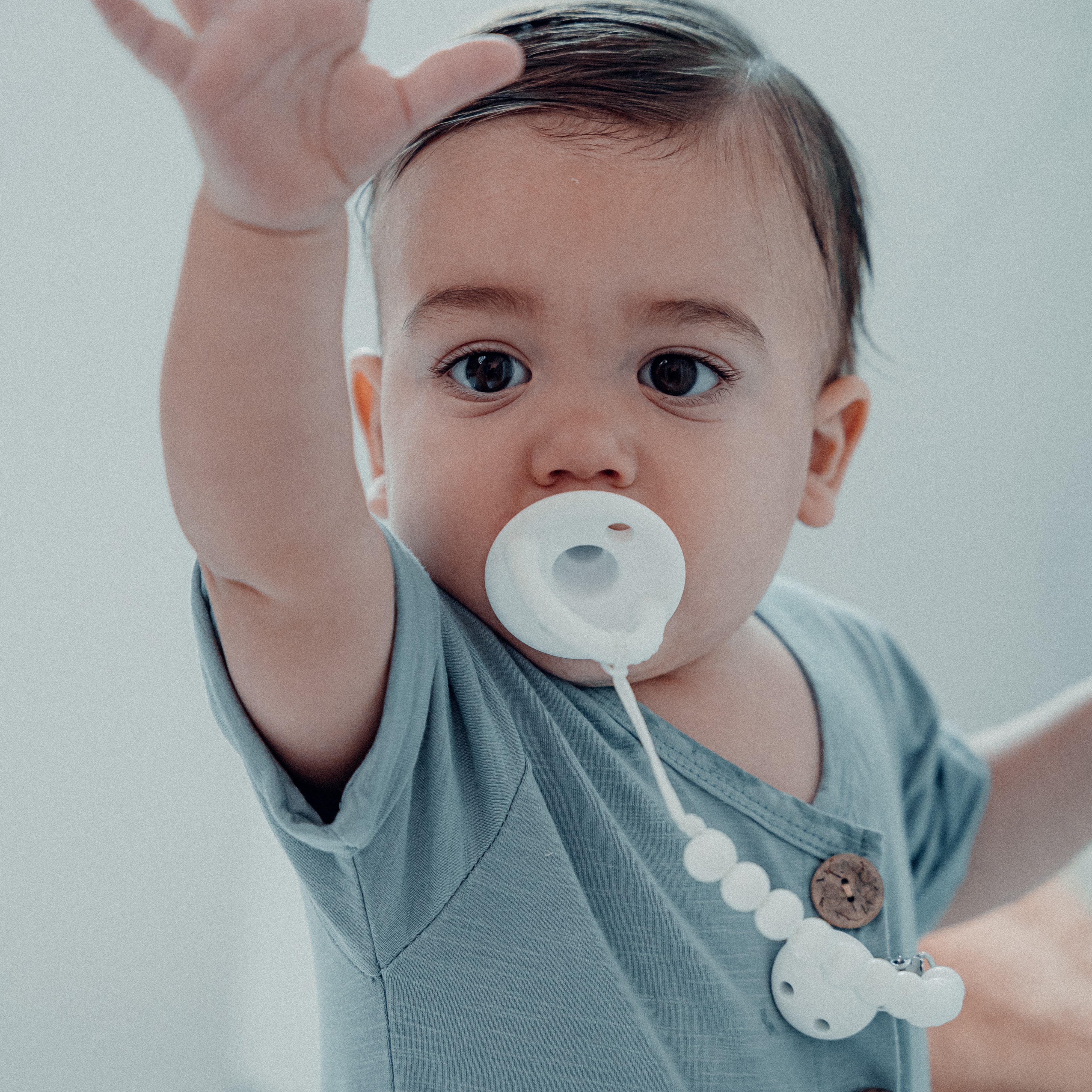 Pacifier Clips in White, 2 Pack