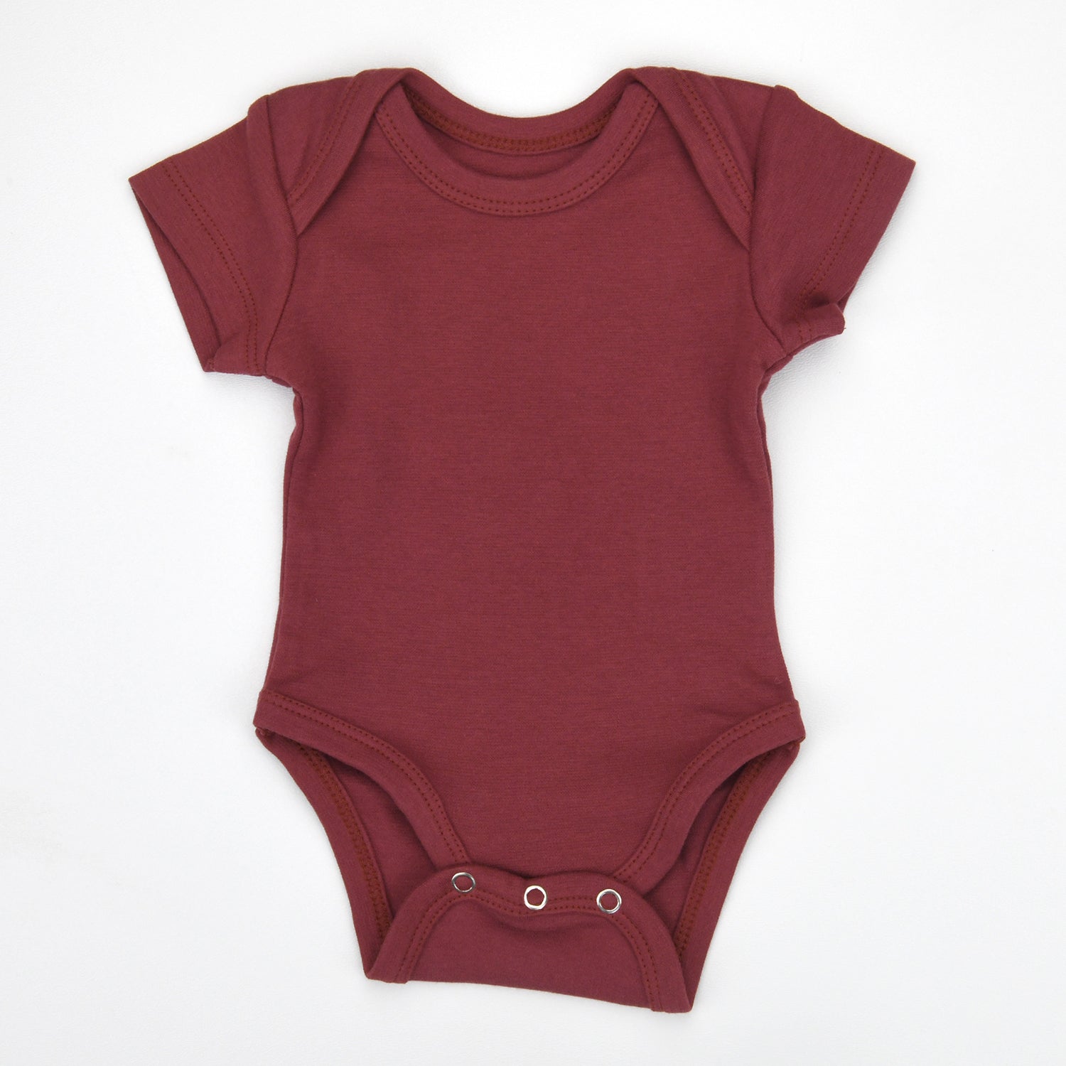 Organic Cotton Short Sleeve Baby Bodysuit, Currant