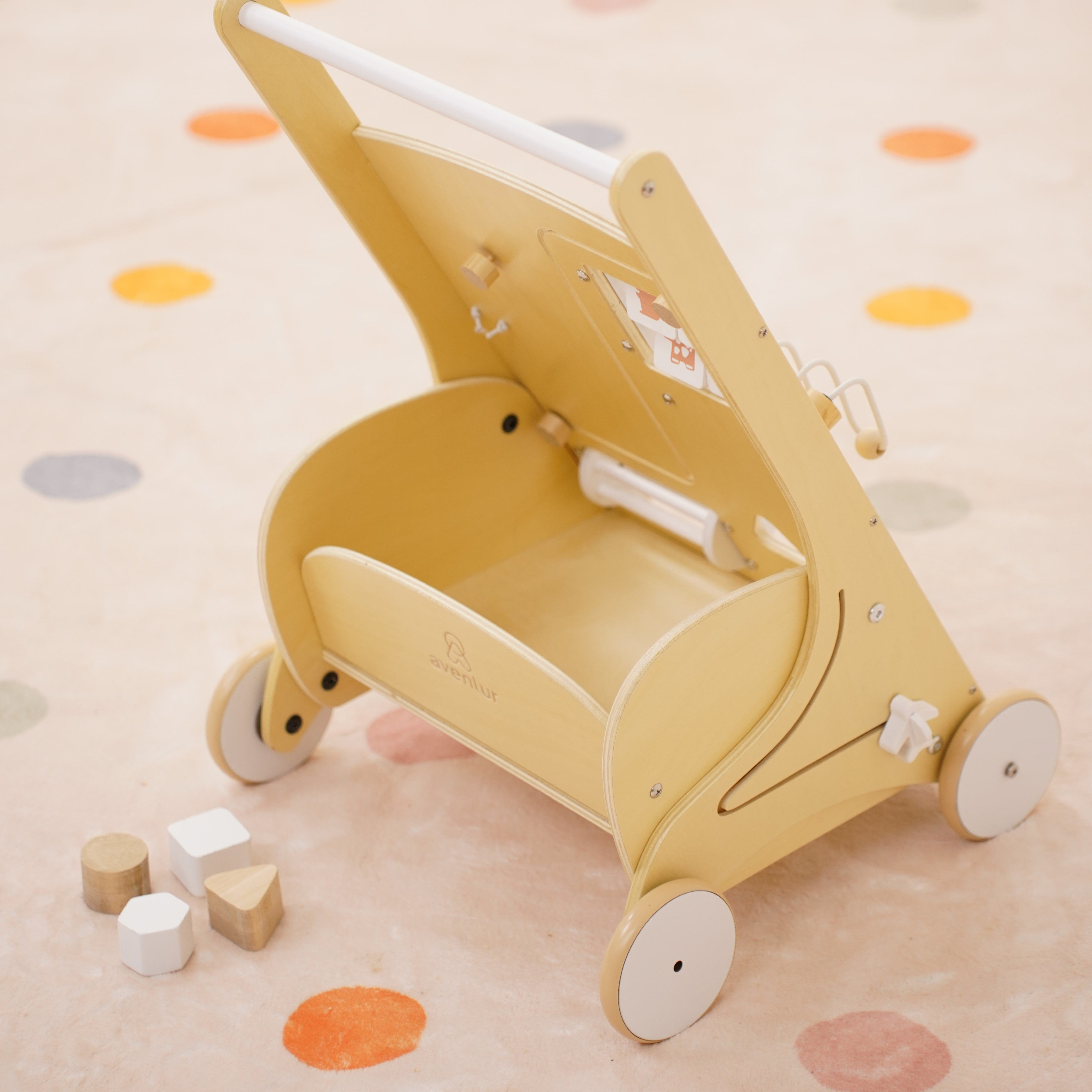 Wooden Baby Activity Walker with Sensory Play