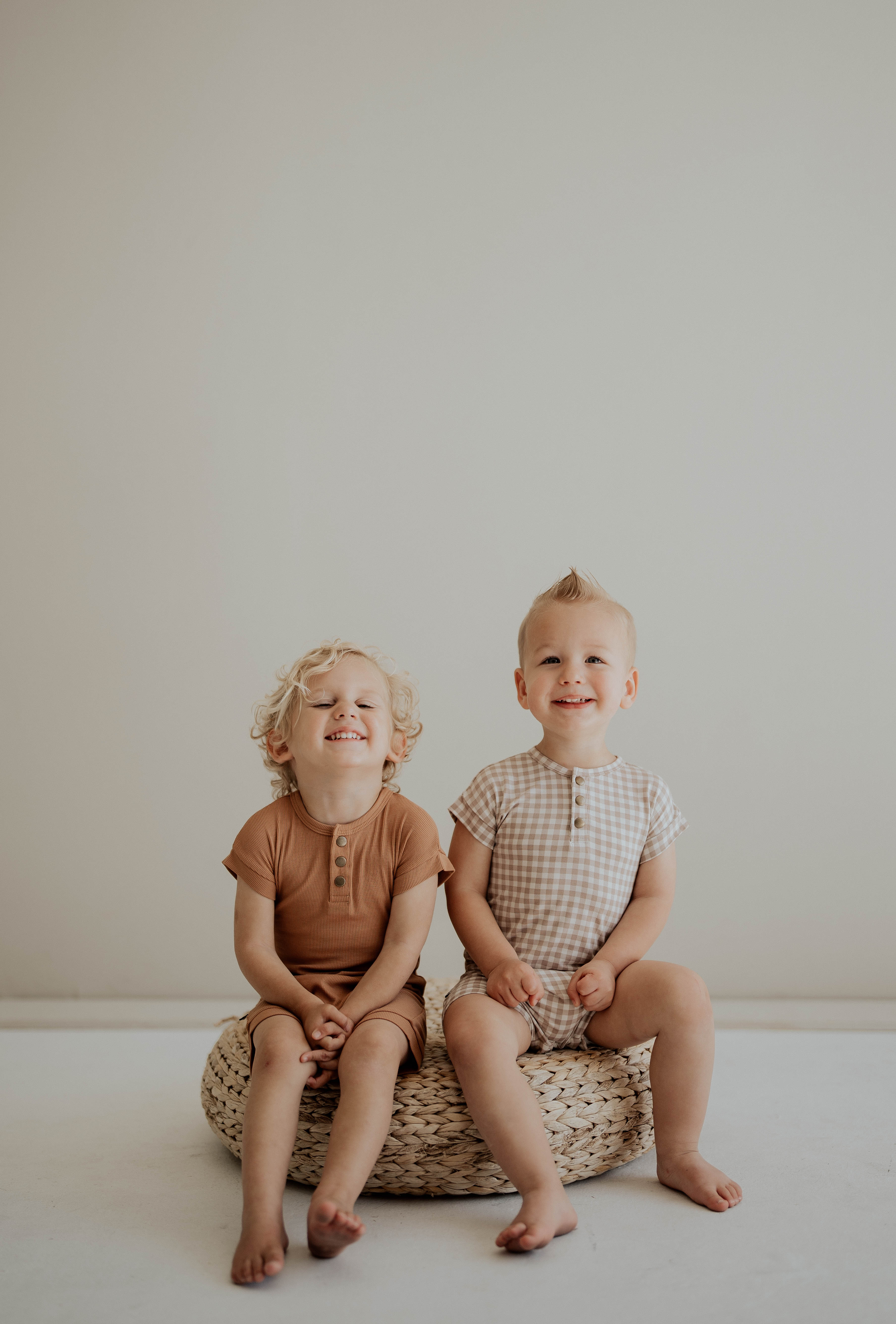 Gingham Print Romper