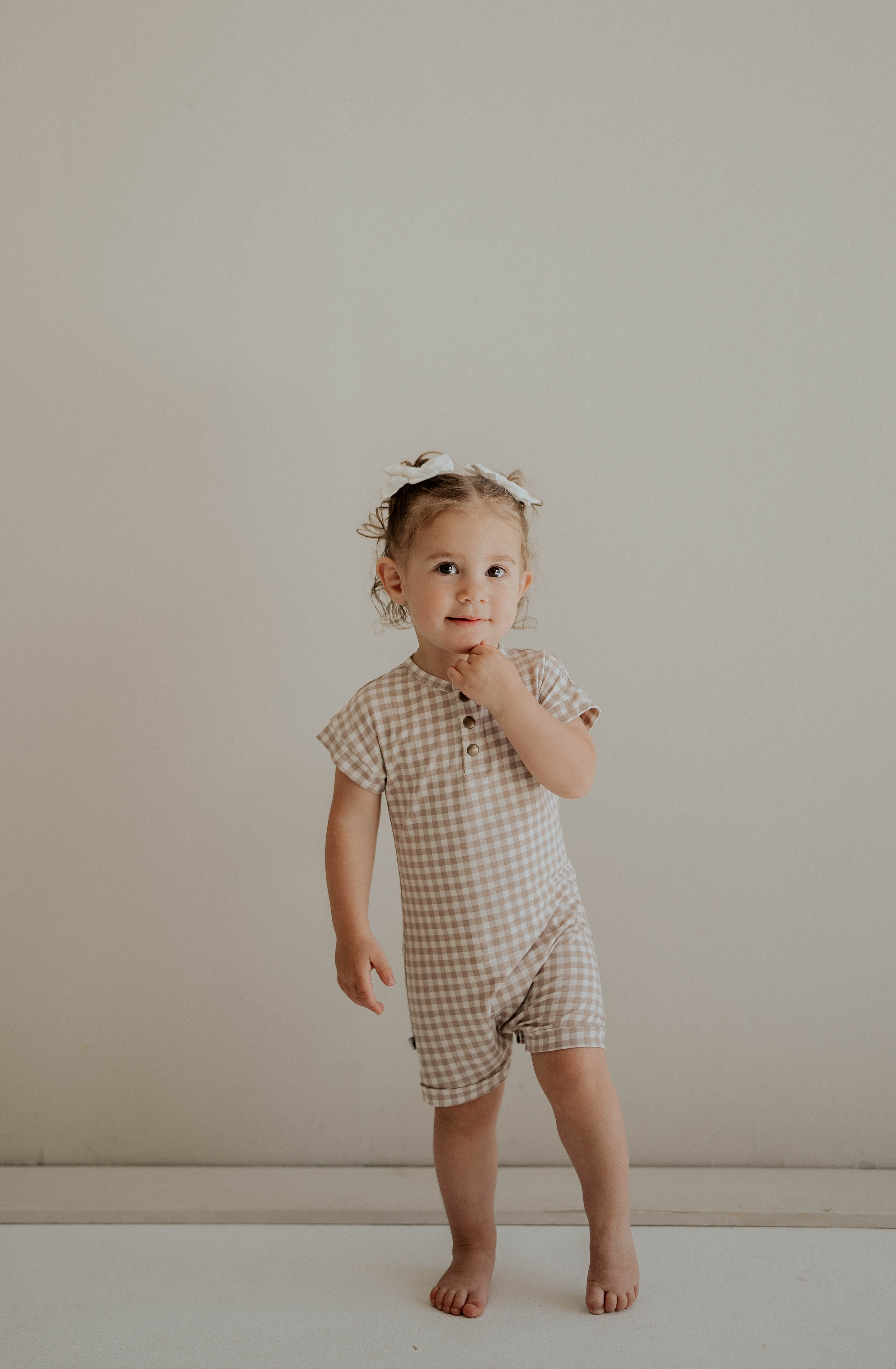 Gingham Print Romper