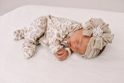 Natural Leopard | Convertible Two-Way Zip Footie