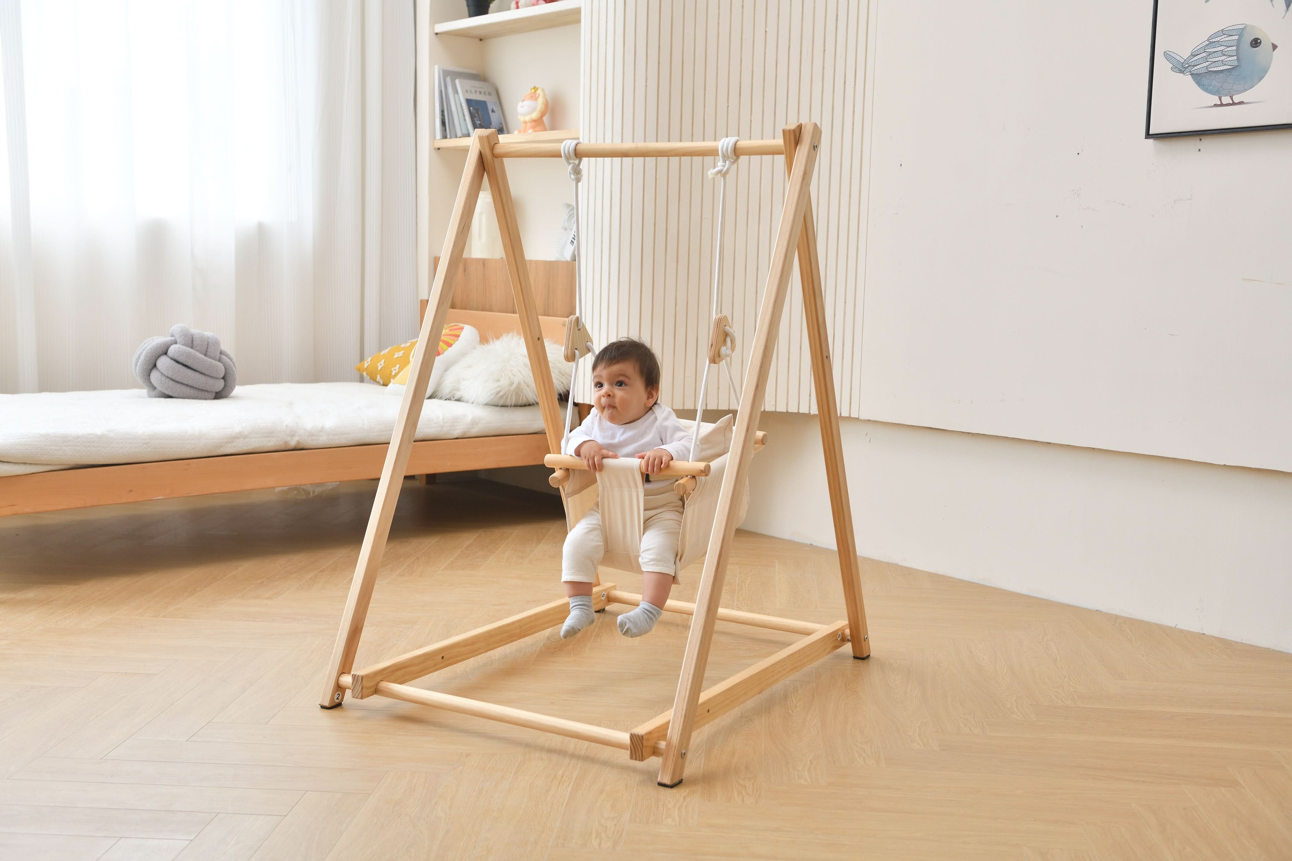 Spruce | Foldable Baby Swing - Beige