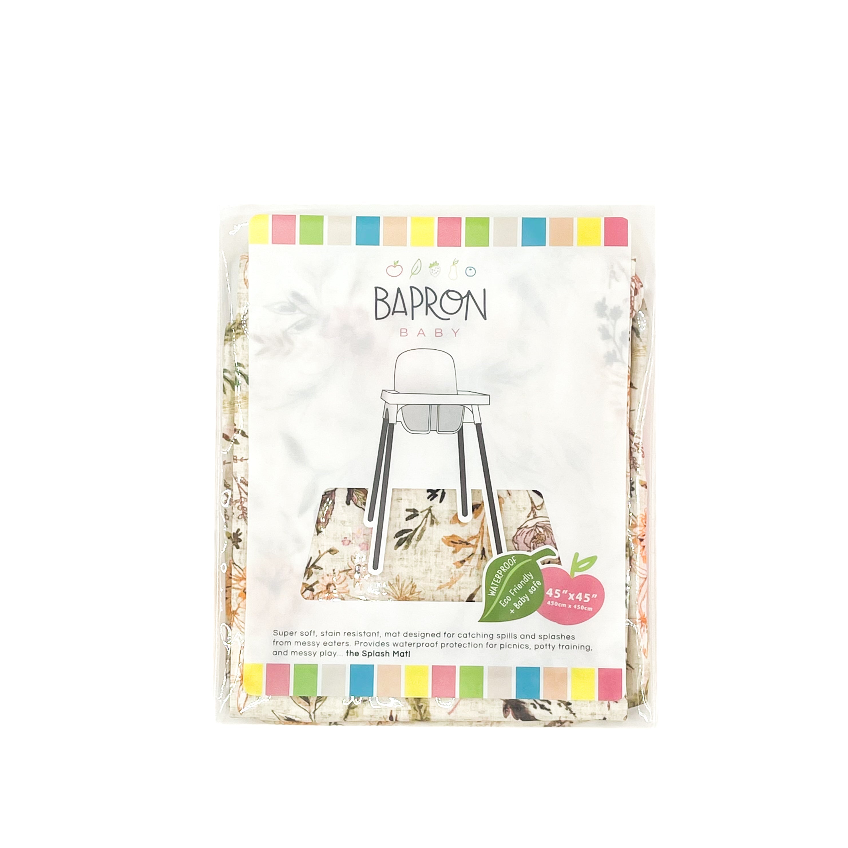 Delilah Floral Splash Mat - A Waterproof Catch-All for Highchair Spills and More!