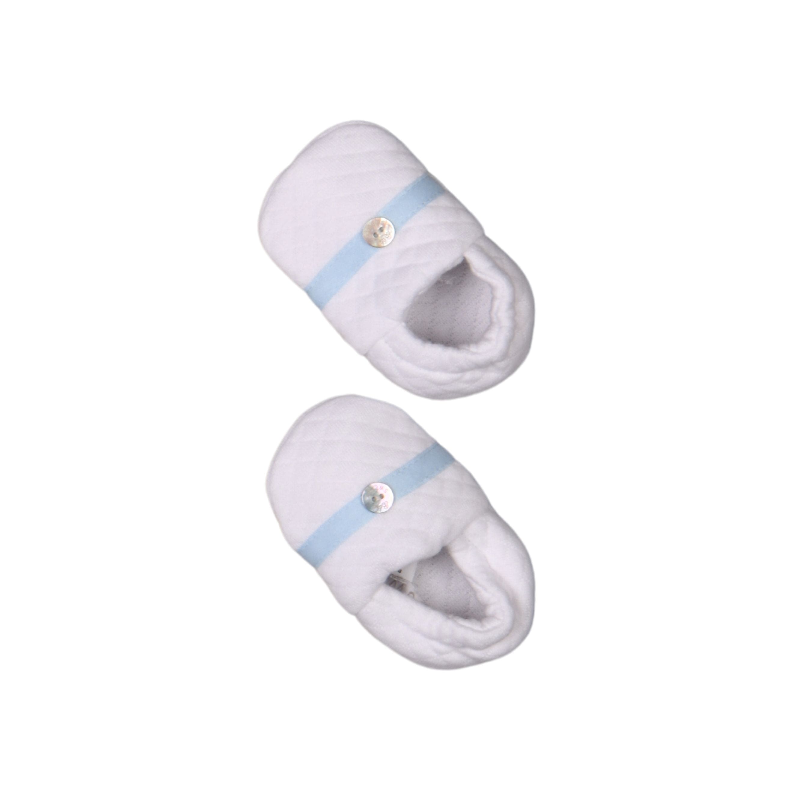 ANDREA | Boys Blue & White Quilted Cotton Booties