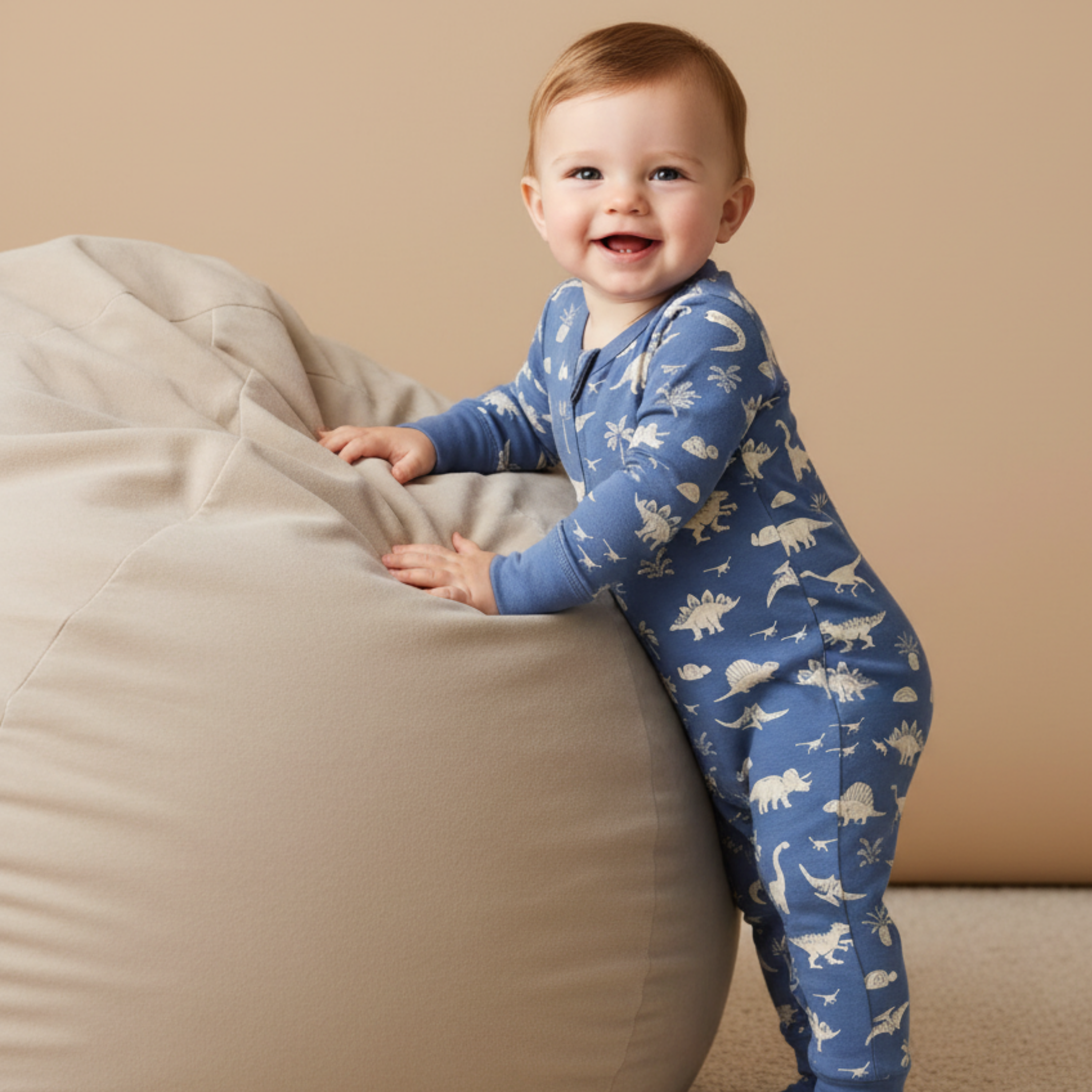 Organic 2-Way Zip Romper - Dino