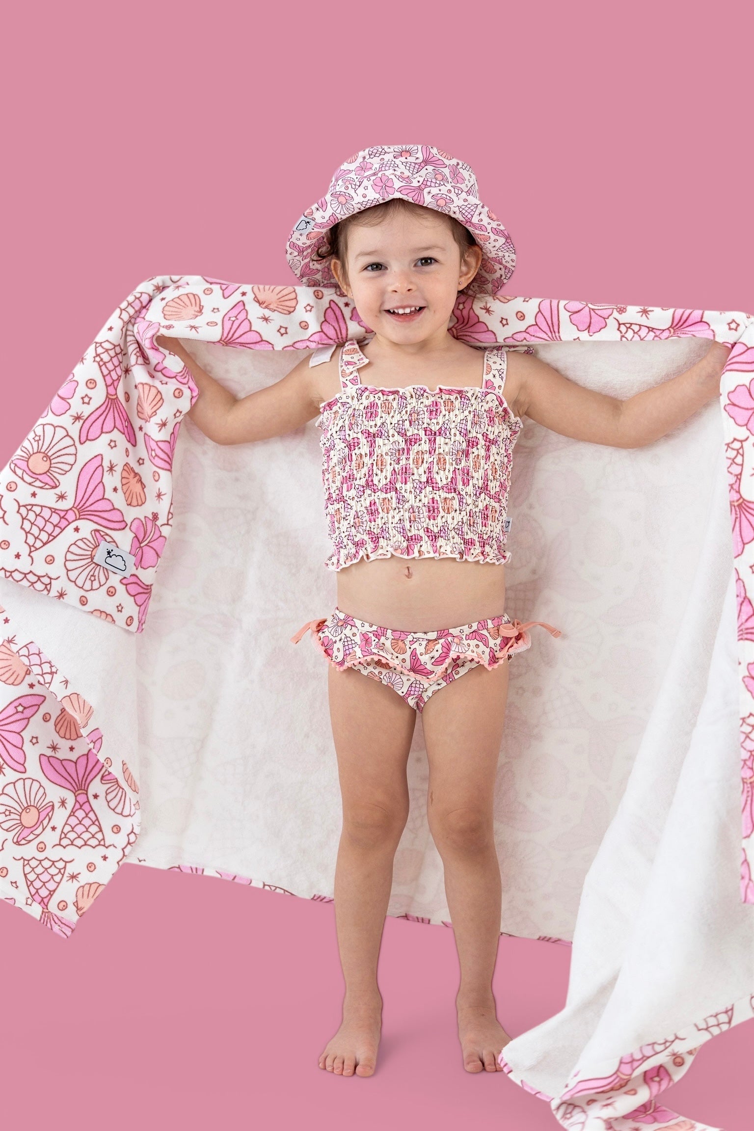 MAGICAL MERMAID DREAM SMOCKED TANKINI TWO PIECE SWIM SUIT